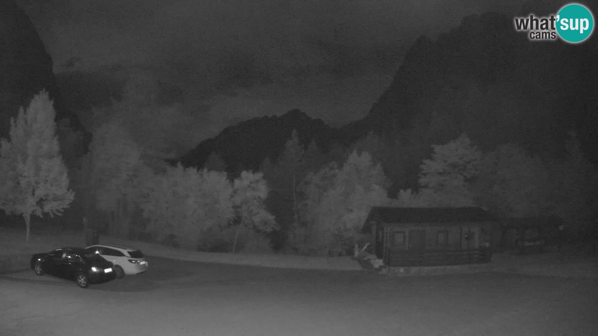 Spletna kamera Log pod Mangartom – Pogled na Jerebico in Rombon – Bovec – Slovenija