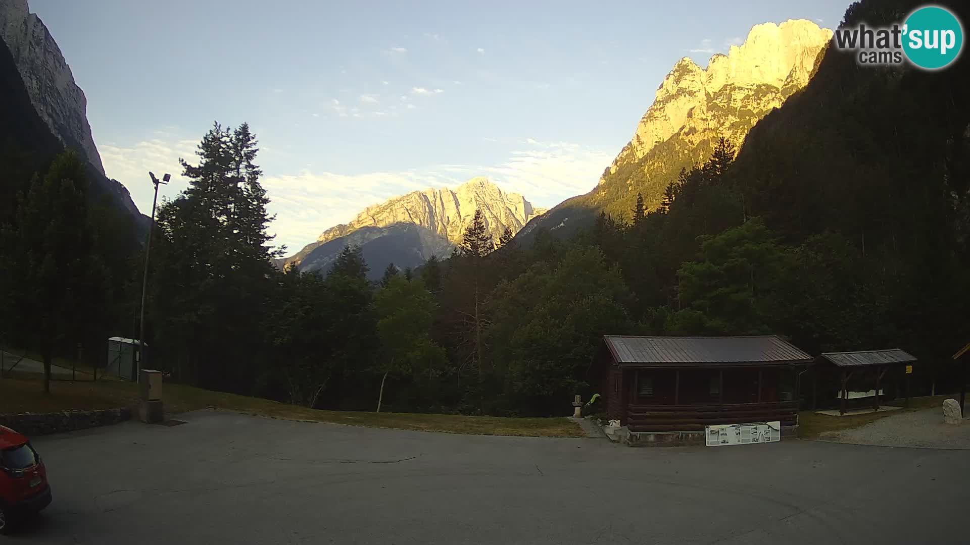 Log pod Mangartom webcam – View to Jerebica and Rombon – Bovec – Slovenia