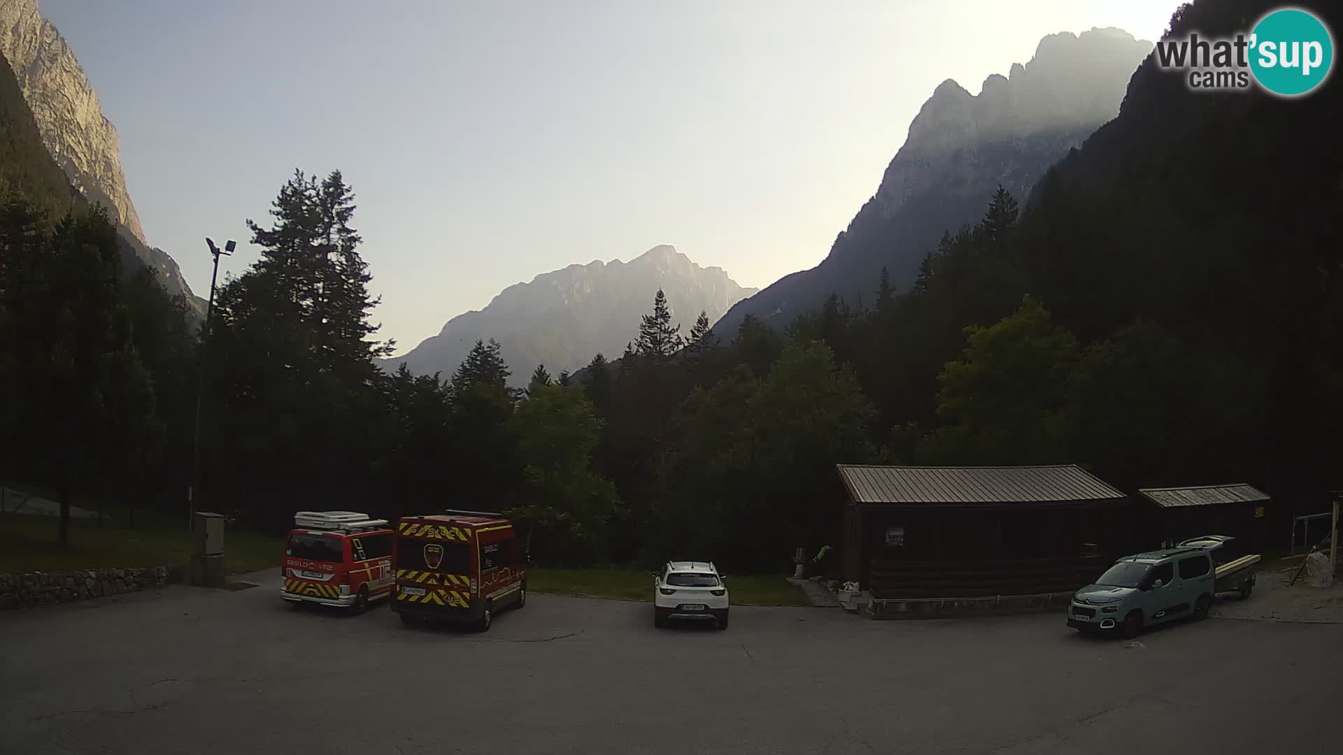 Log pod Mangartom webcam – View to Jerebica and Rombon – Bovec – Slovenia