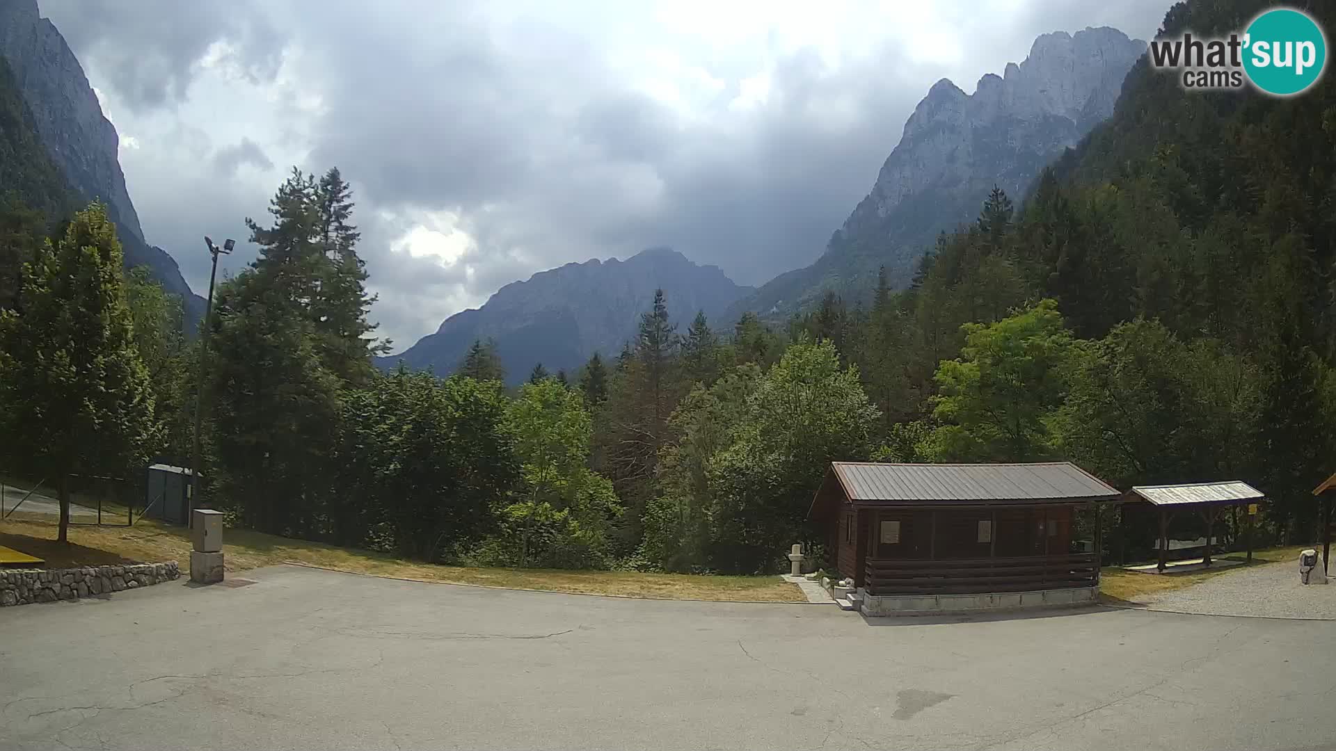 Log pod Mangartom webcam – View to Jerebica and Rombon – Bovec – Slovenia