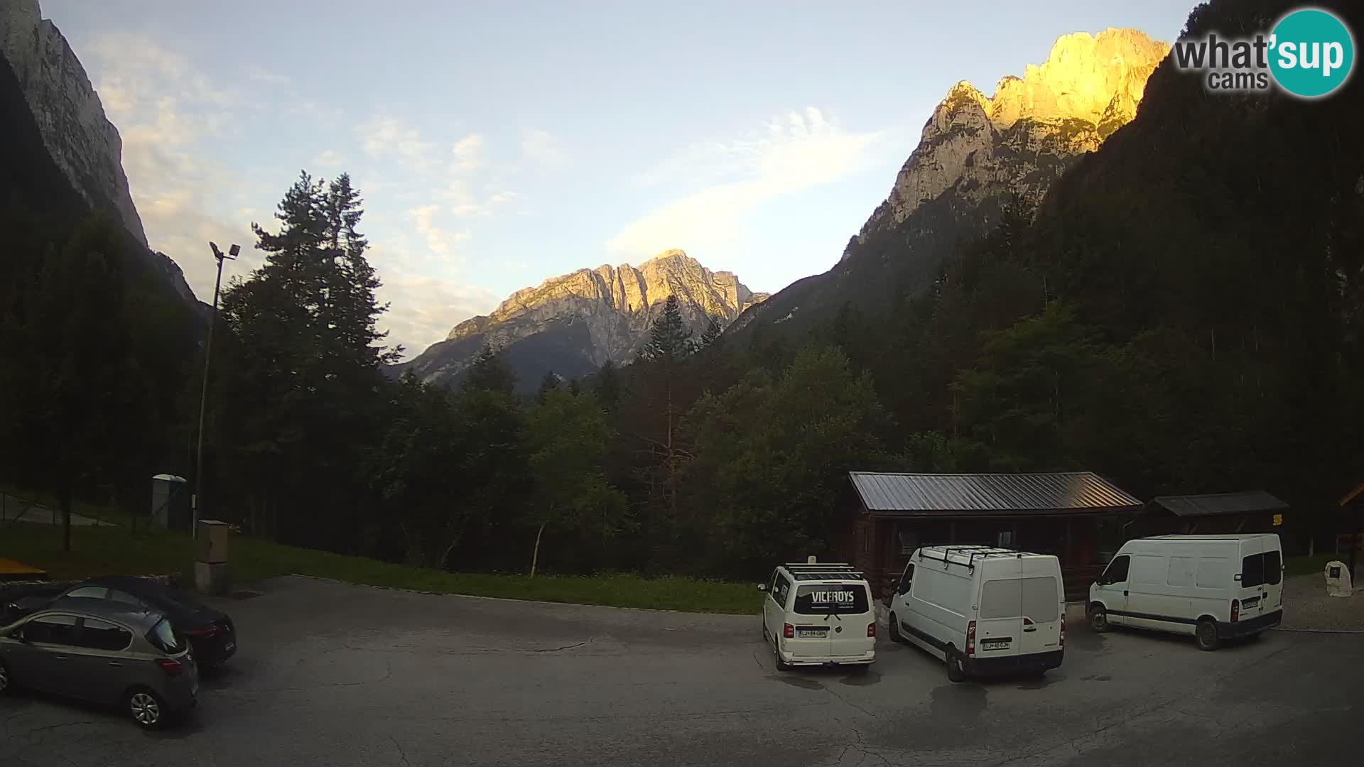 Log pod Mangartom webcam – View to Jerebica and Rombon – Bovec – Slovenia