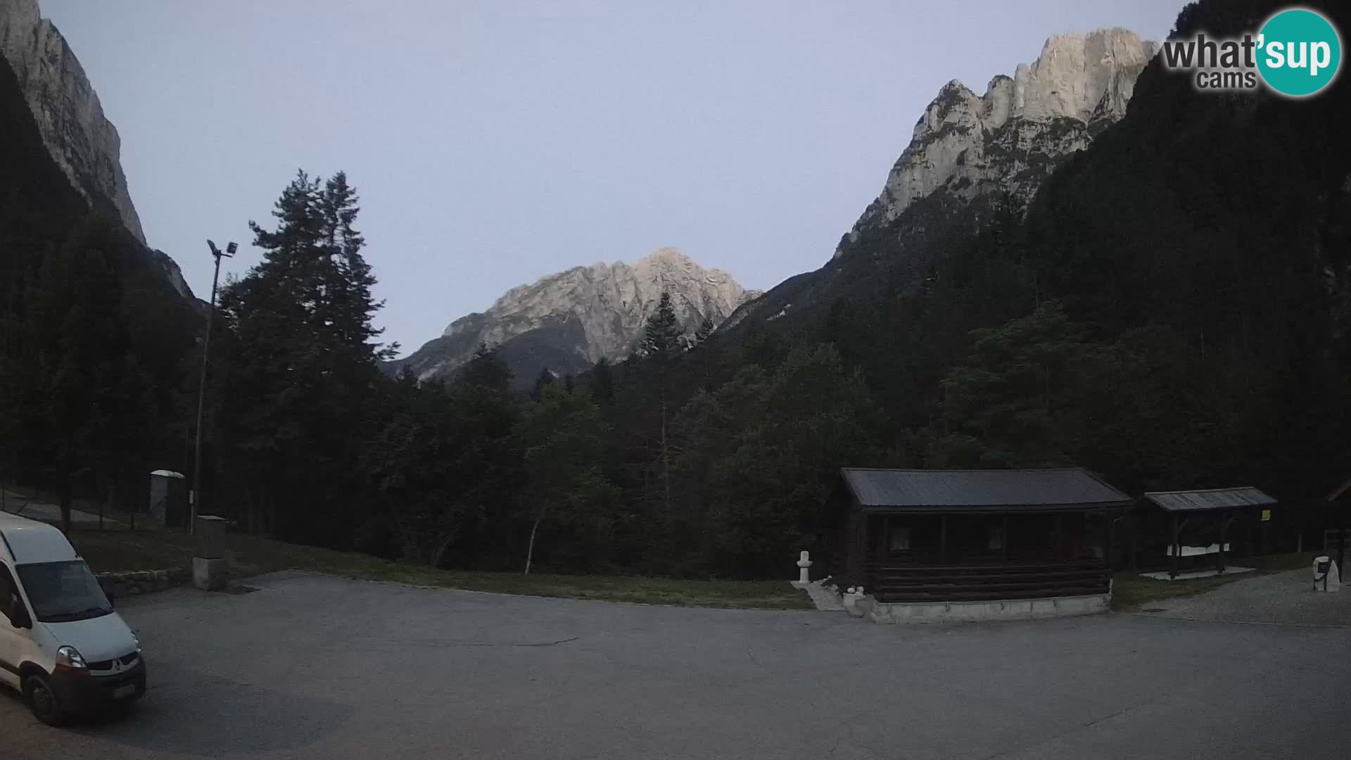 Log pod Mangartom webcam – View to Jerebica and Rombon – Bovec – Slovenia
