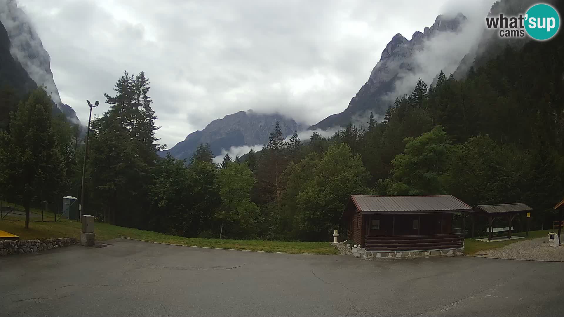 Log pod Mangartom webcam – View to Jerebica and Rombon – Bovec – Slovenia