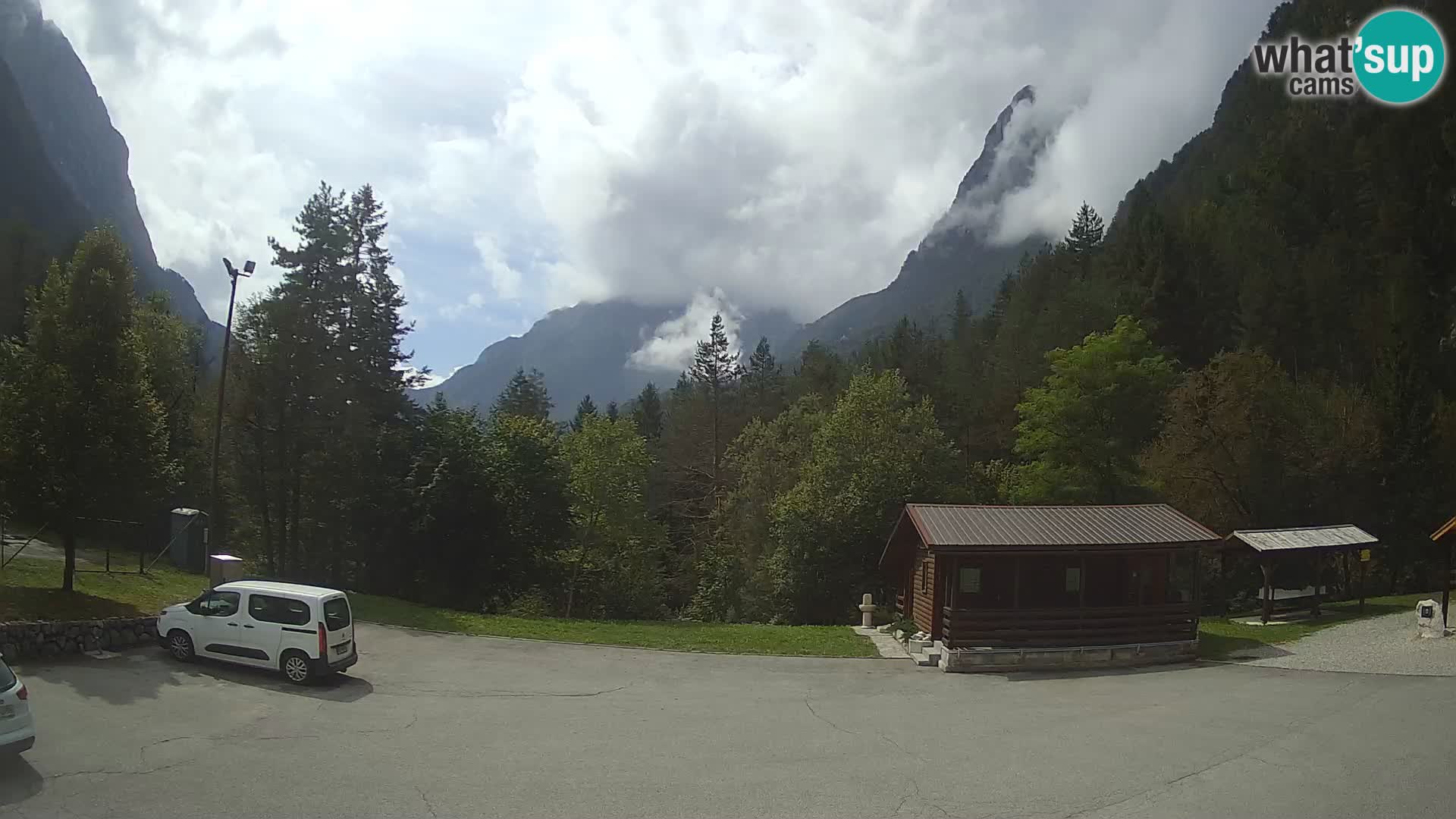 Log pod Mangartom webcam – View to Jerebica and Rombon – Bovec – Slovenia