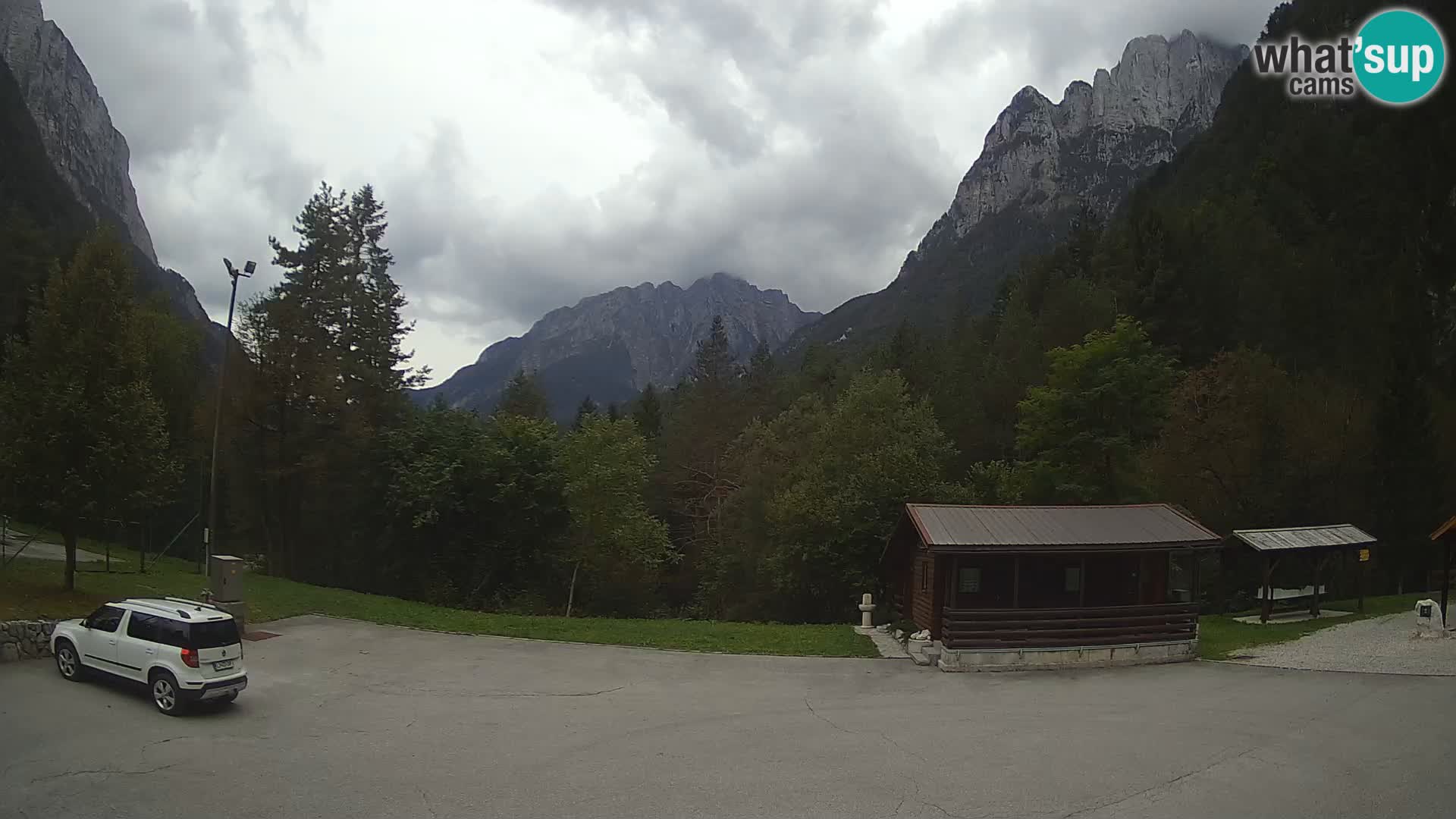 Log pod Mangartom Webcam – Blick auf Jerebica und Rombon – Bovec – Slowenien