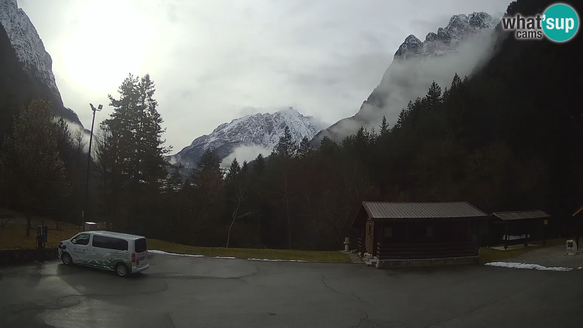 Log pod Mangartom Webcam – Blick auf Jerebica und Rombon – Bovec – Slowenien