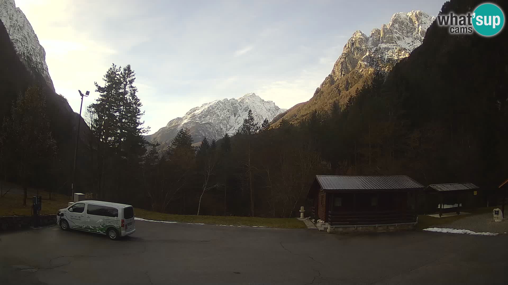 Log pod Mangartom Webcam – Blick auf Jerebica und Rombon – Bovec – Slowenien