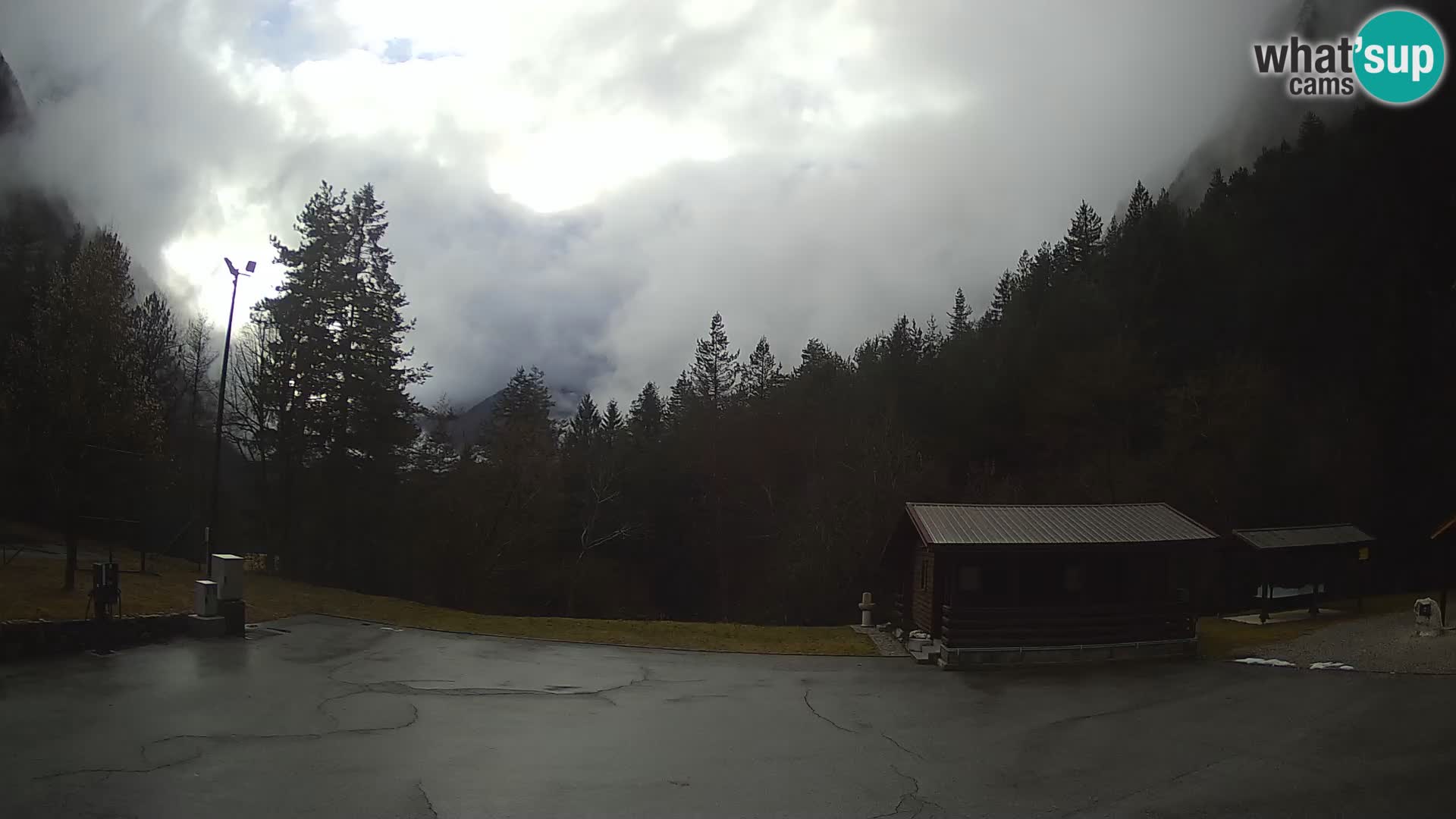 Log pod Mangartom webcam – Vista su Jerebica e Rombon – Bovec – Slovenia