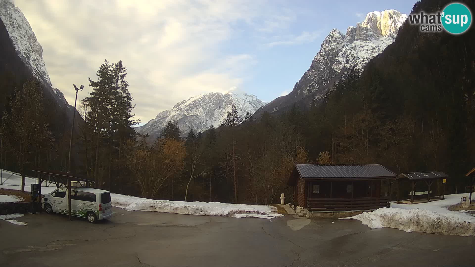 Log pod Mangartom webcam – View to Jerebica and Rombon – Bovec – Slovenia