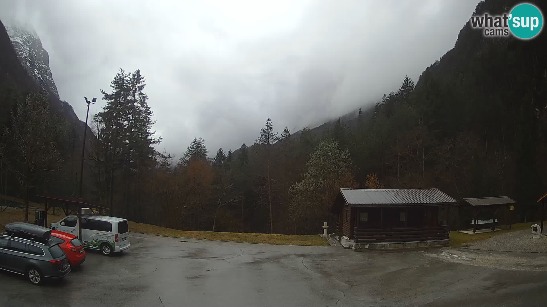 Log pod Mangartom webcam – Vista su Jerebica e Rombon – Bovec – Slovenia