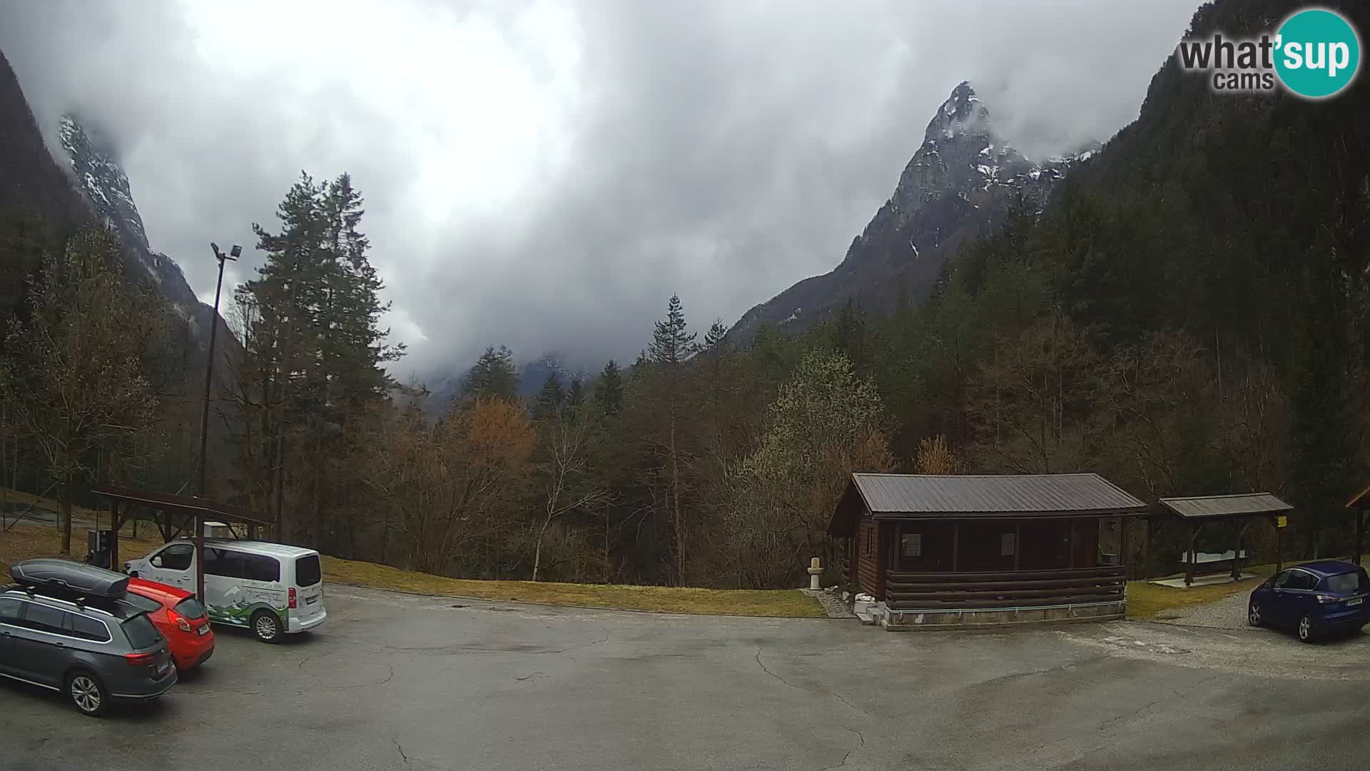 Log pod Mangartom Webcam – Blick auf Jerebica und Rombon – Bovec – Slowenien