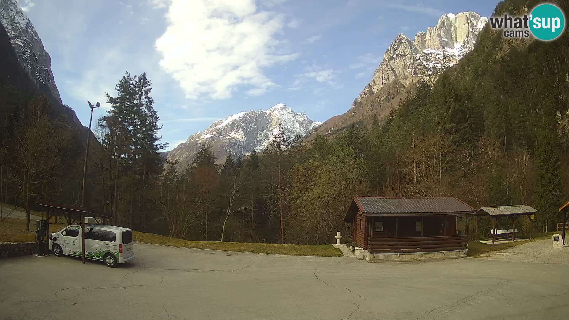 Log pod Mangartom webcam – Vista su Jerebica e Rombon – Bovec – Slovenia