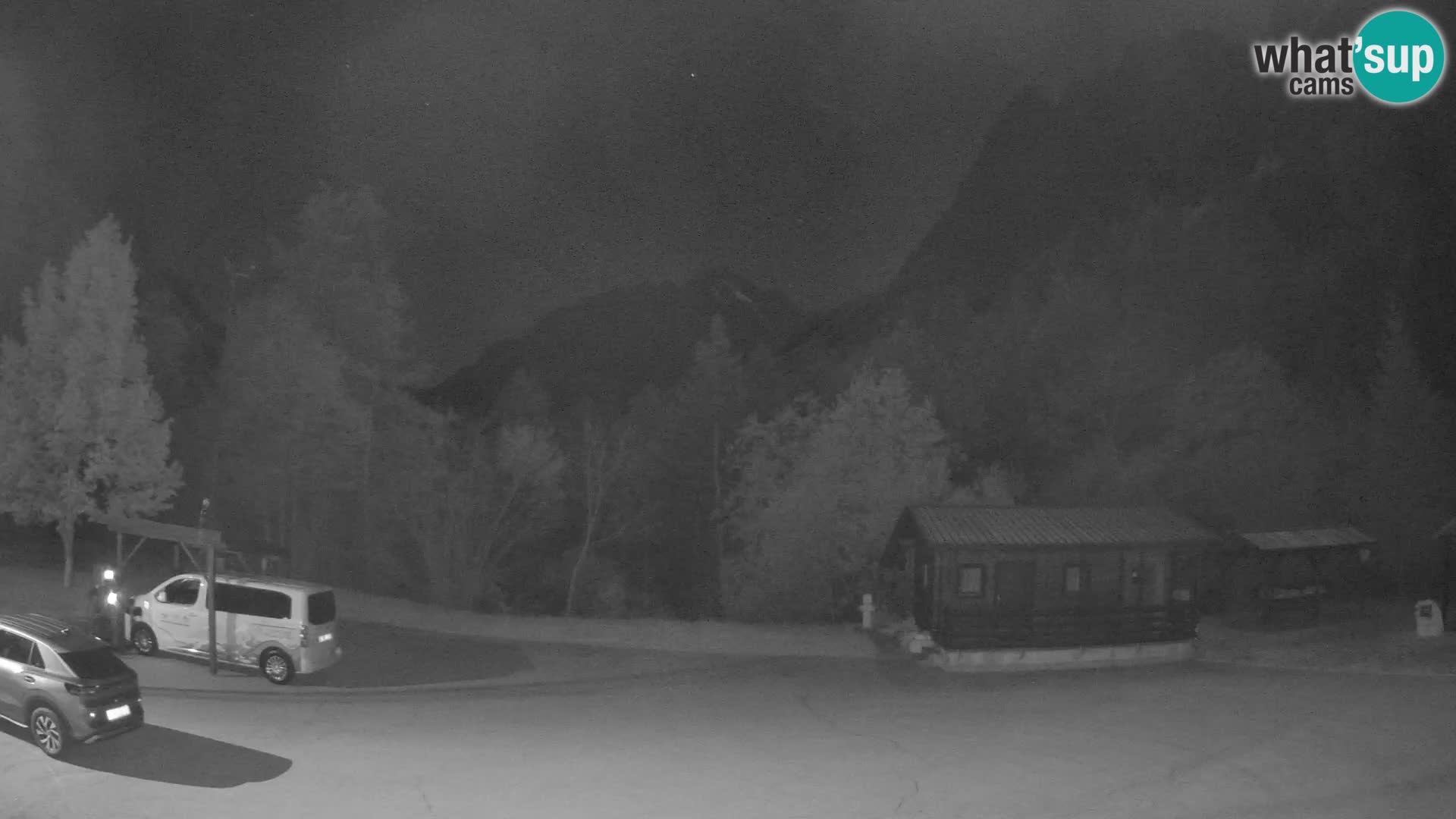 Spletna kamera Log pod Mangartom – Pogled na Jerebico in Rombon – Bovec – Slovenija