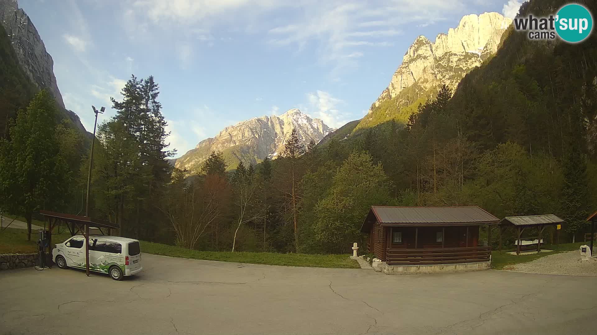 Log pod Mangartom Webcam – Blick auf Jerebica und Rombon – Bovec – Slowenien