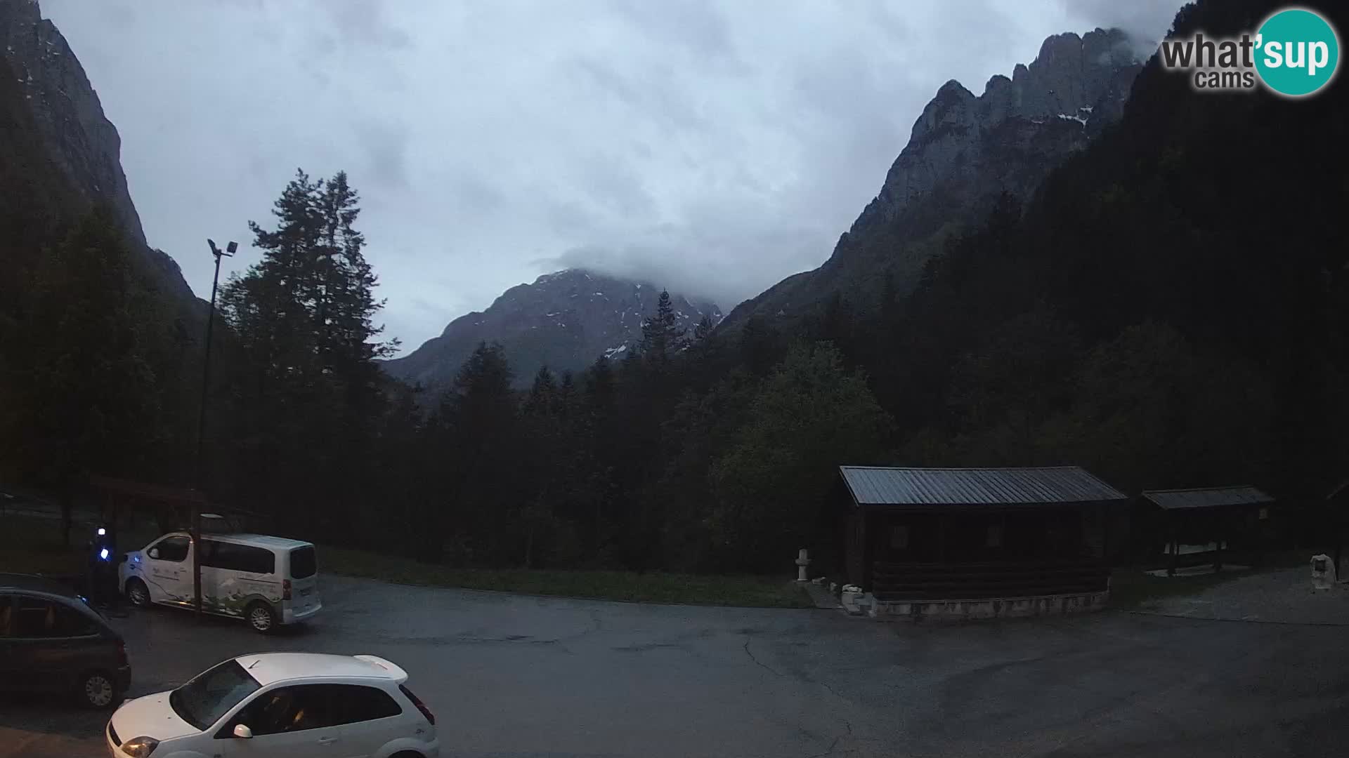 Log pod Mangartom webcam – View to Jerebica and Rombon – Bovec – Slovenia