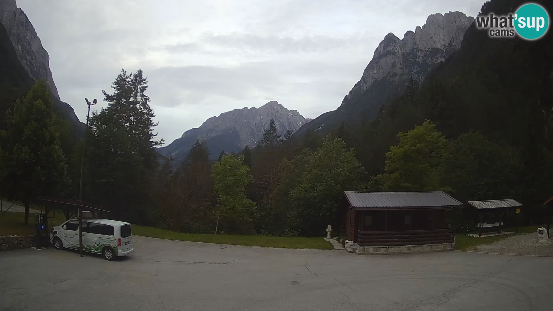 Log pod Mangartom Webcam – Blick auf Jerebica und Rombon – Bovec – Slowenien