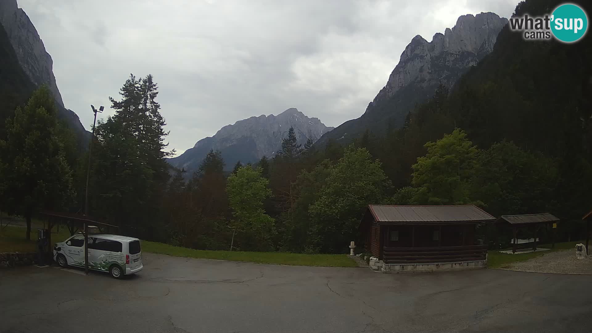 Log pod Mangartom Webcam – Blick auf Jerebica und Rombon – Bovec – Slowenien