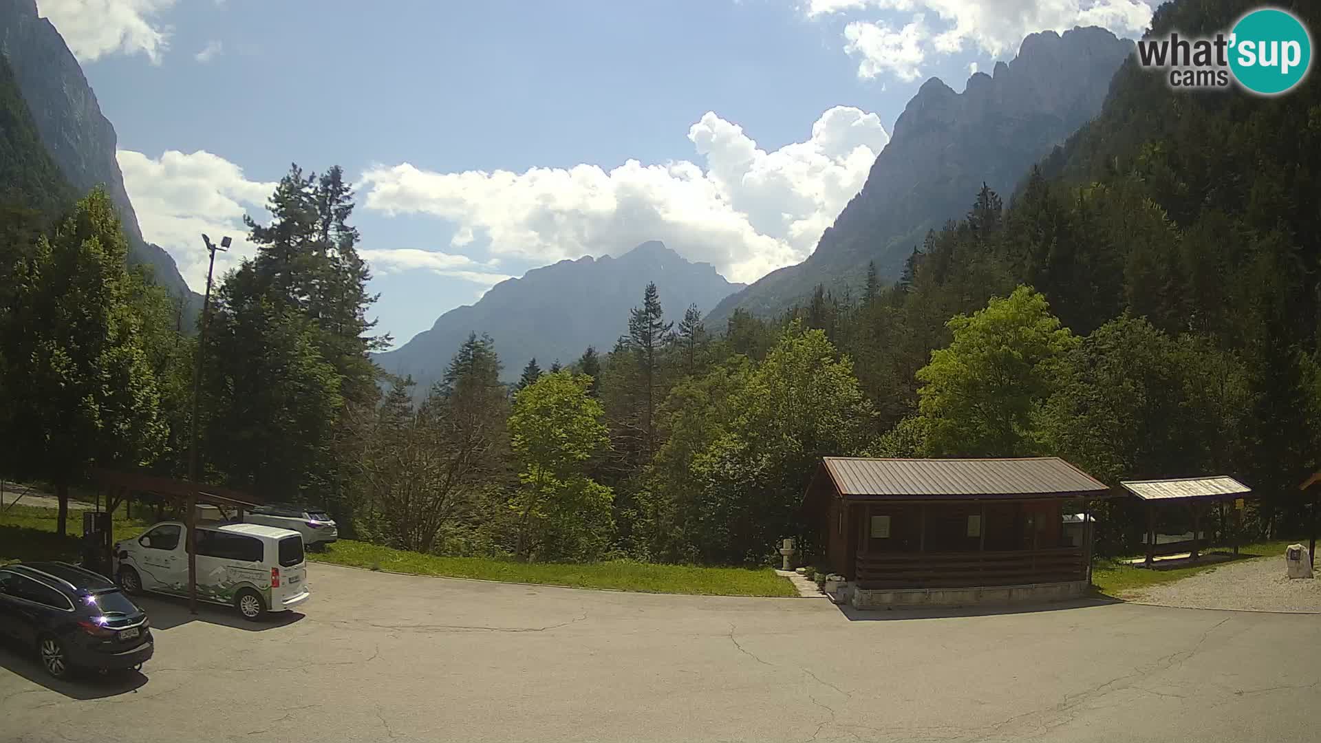 Log pod Mangartom Webcam – Blick auf Jerebica und Rombon – Bovec – Slowenien