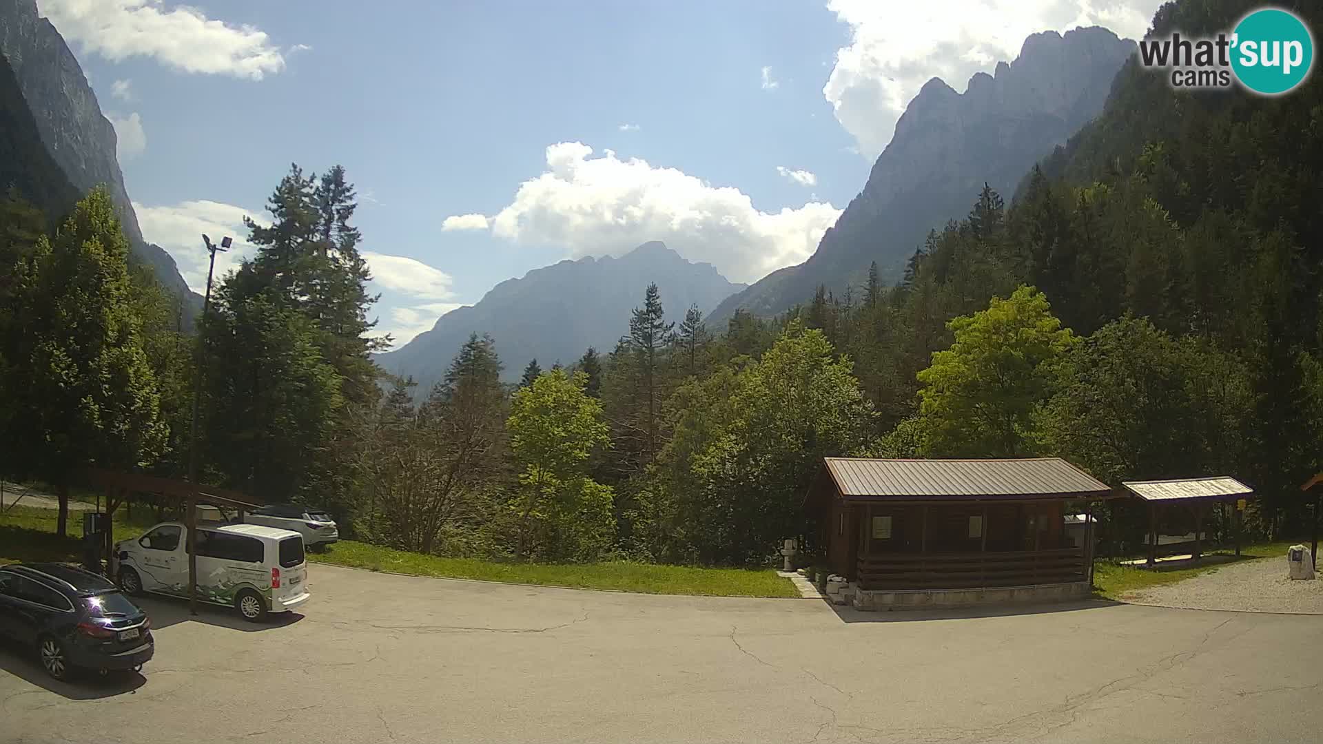 Log pod Mangartom Webcam – Blick auf Jerebica und Rombon – Bovec – Slowenien