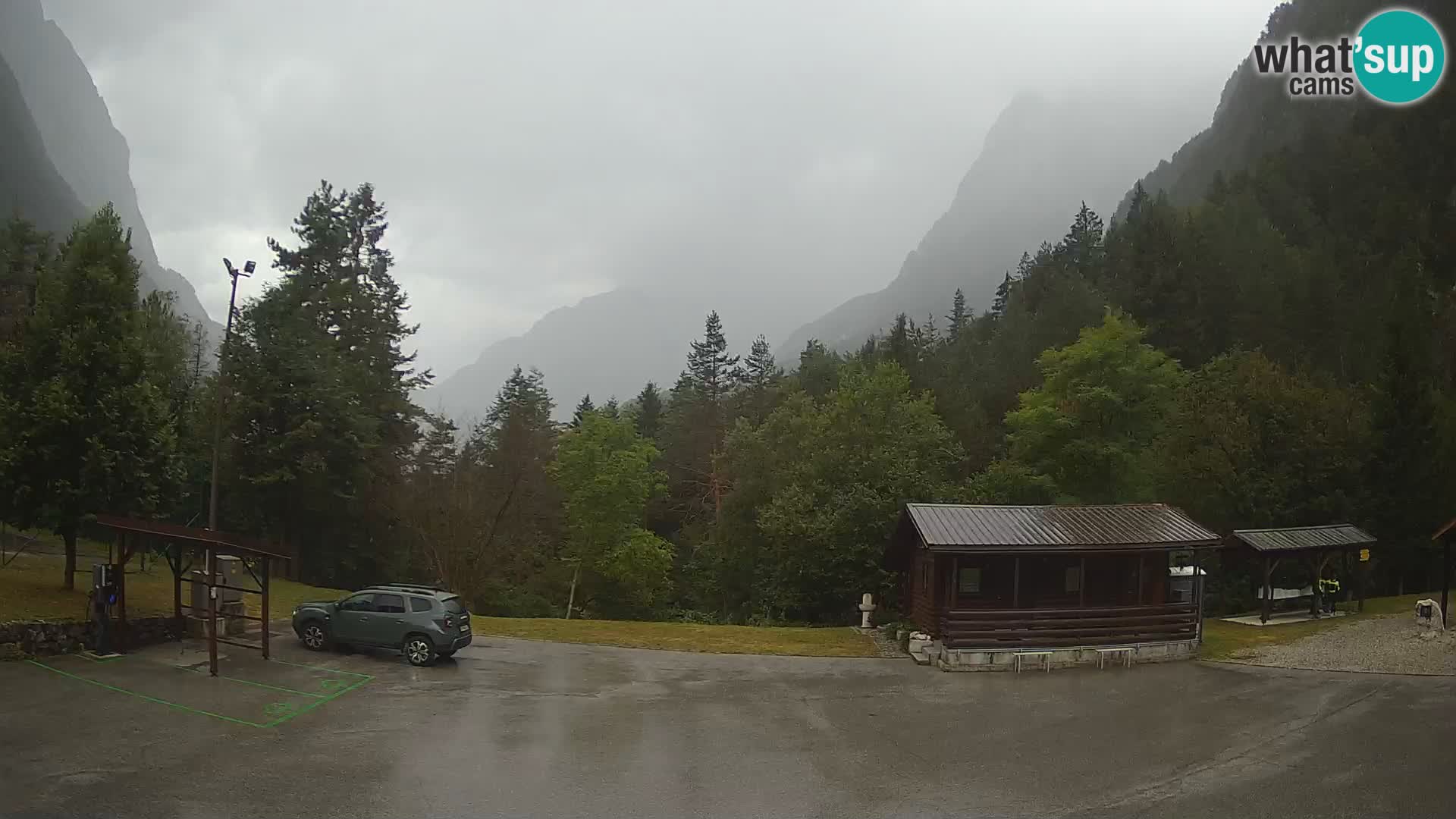 Spletna kamera Log pod Mangartom – Pogled na Jerebico in Rombon – Bovec – Slovenija