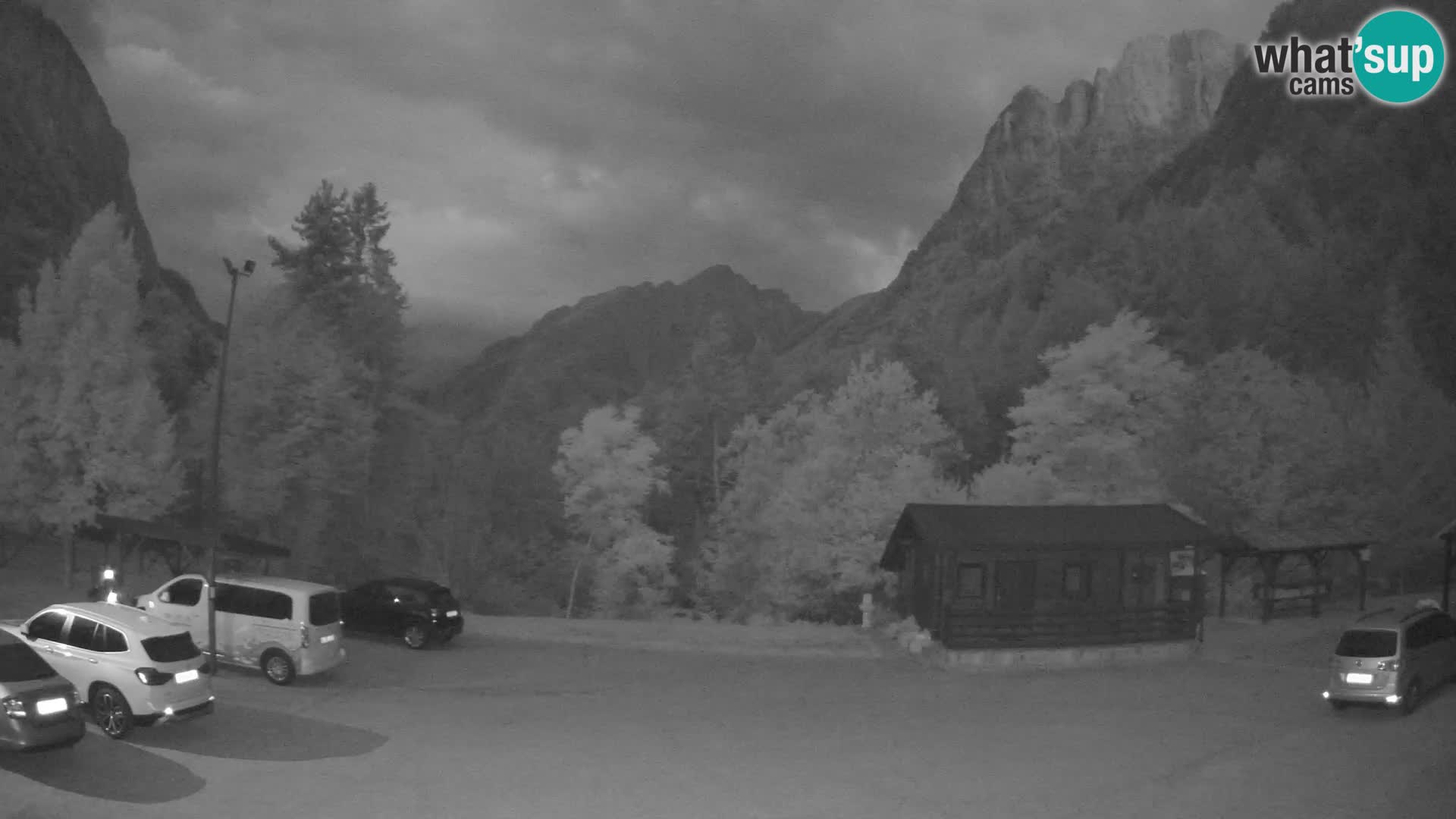 Log pod Mangartom Webcam – Blick auf Jerebica und Rombon – Bovec – Slowenien