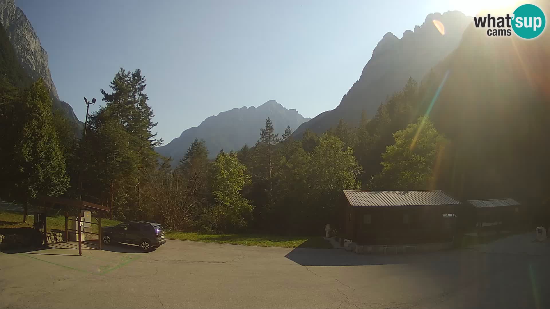 Log pod Mangartom Webcam – Blick auf Jerebica und Rombon – Bovec – Slowenien