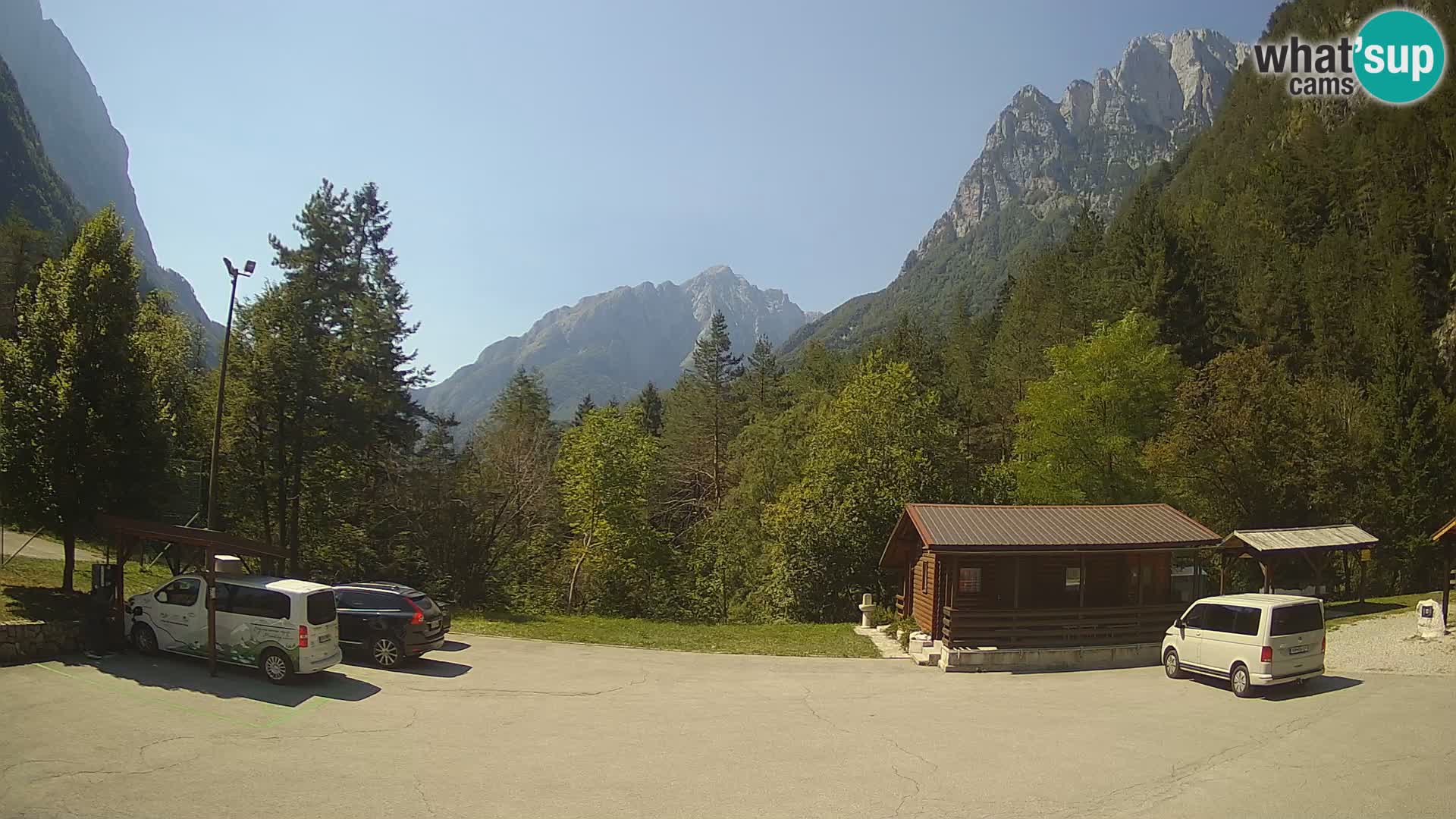Log pod Mangartom Webcam – Blick auf Jerebica und Rombon – Bovec – Slowenien