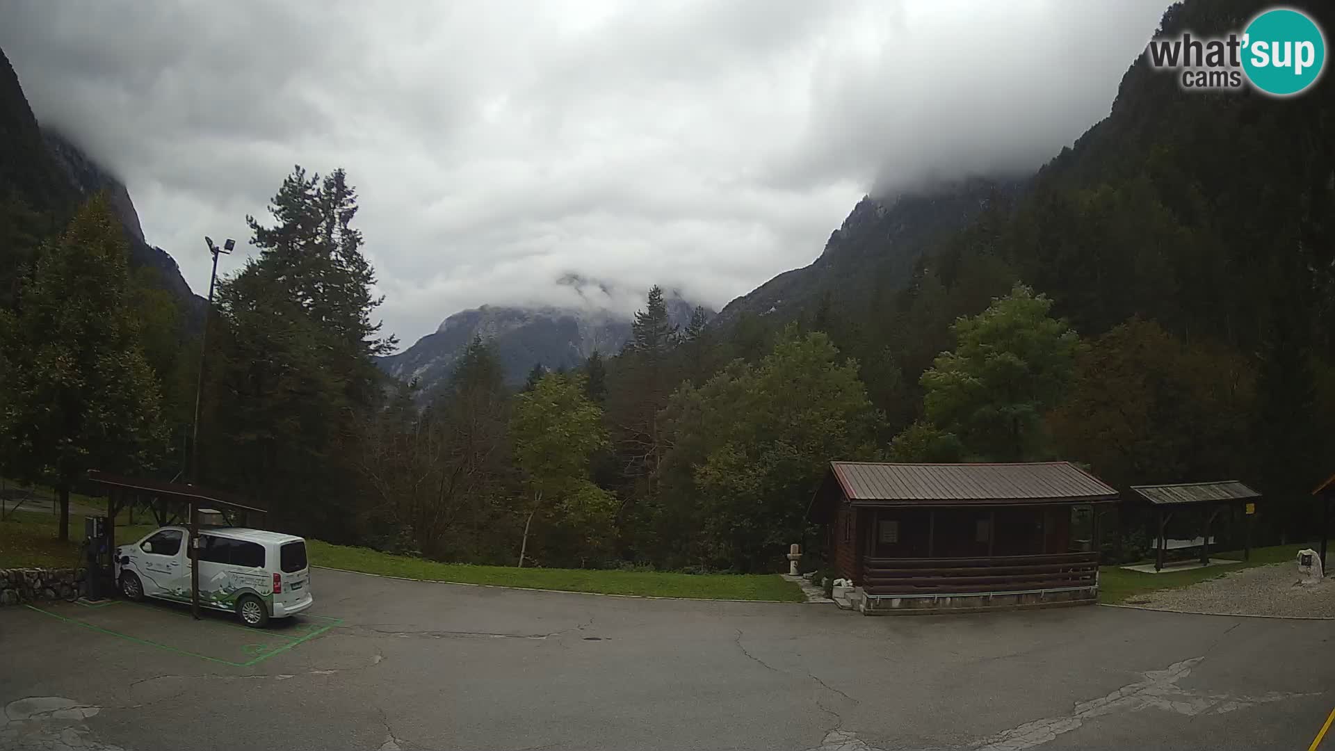 Log pod Mangartom webcam – Vista su Jerebica e Rombon – Bovec – Slovenia