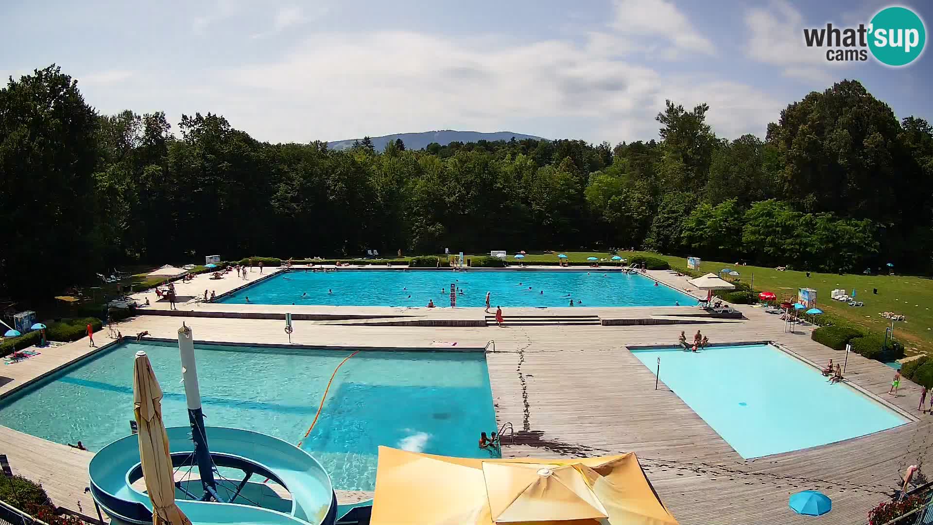 Cámara web en la piscina de la isla de Maribor