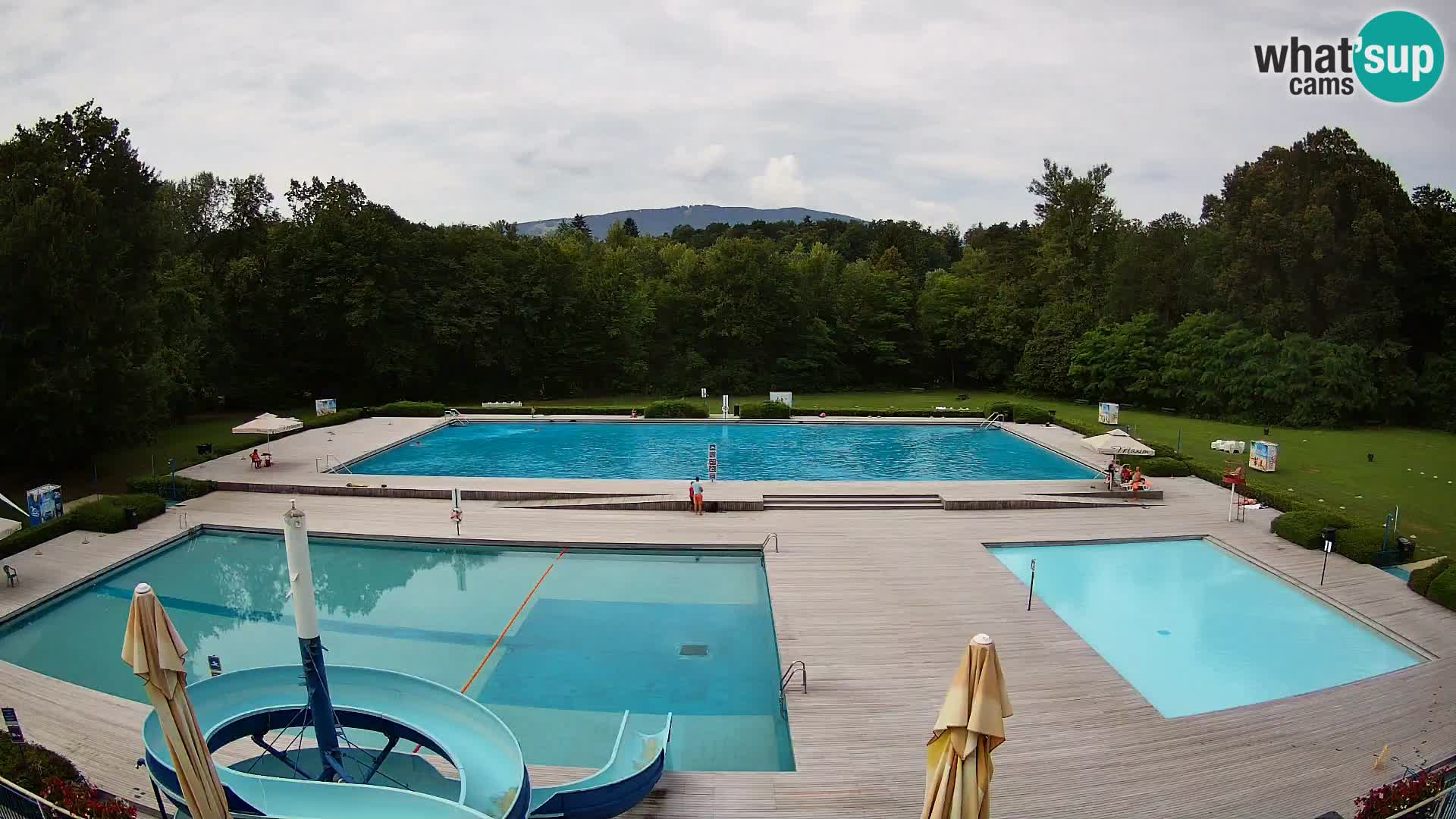 Cámara web en la piscina de la isla de Maribor