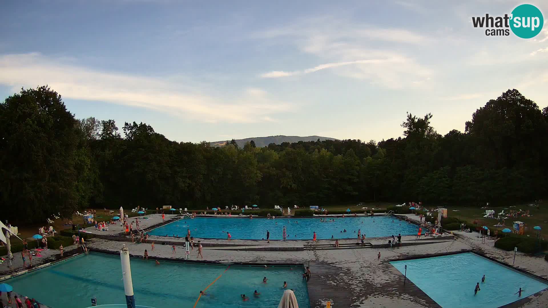 Cámara web en la piscina de la isla de Maribor