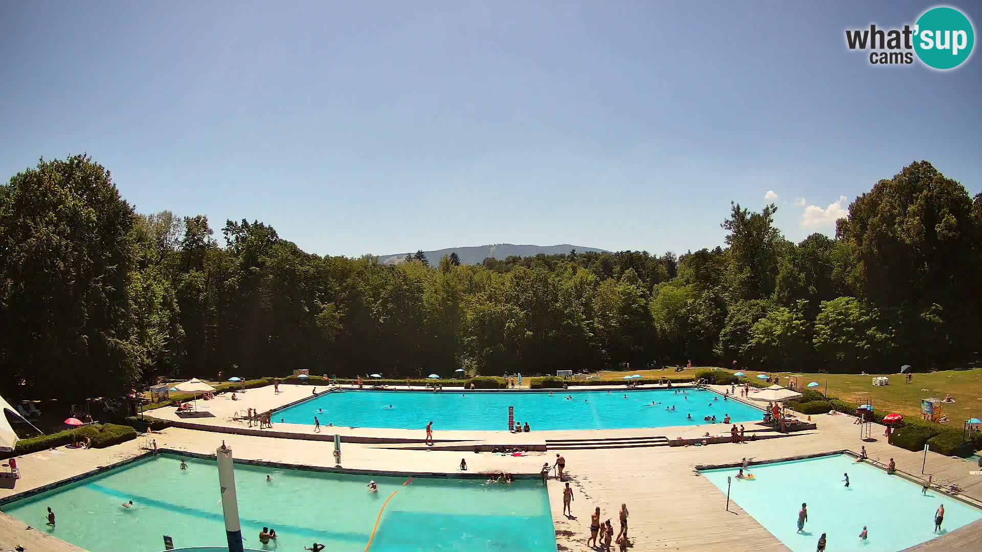 Cámara web en la piscina de la isla de Maribor