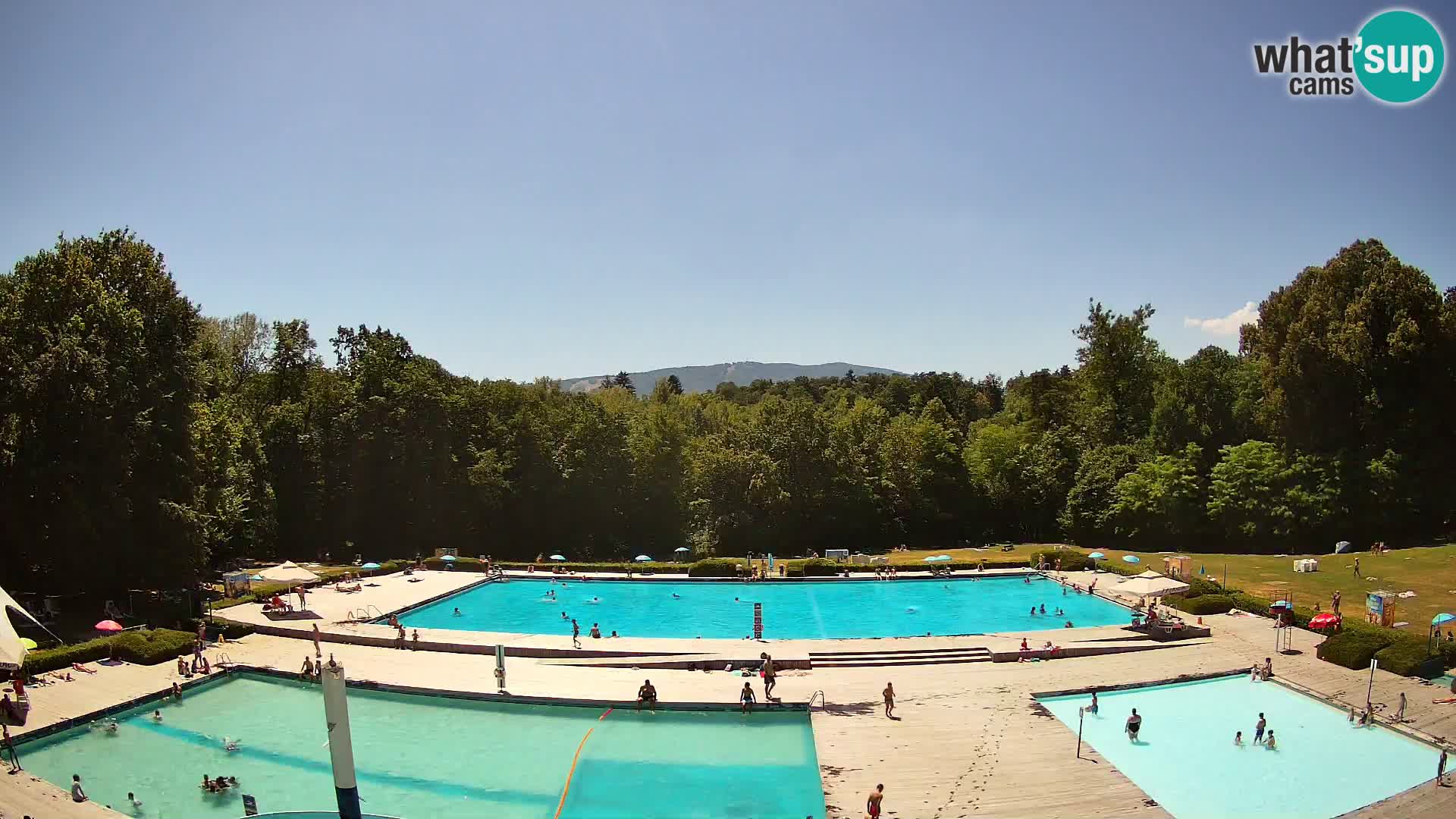 Cámara web en la piscina de la isla de Maribor