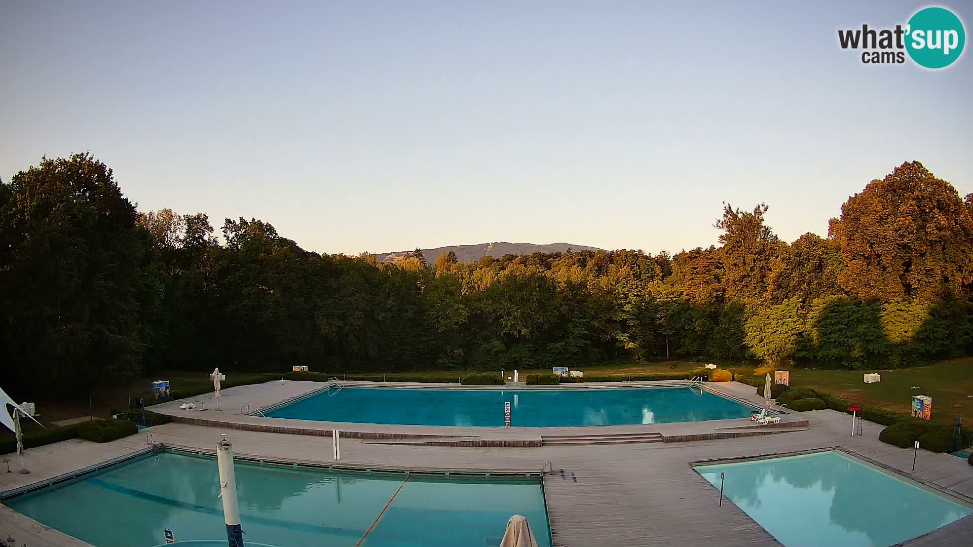 Cámara web en la piscina de la isla de Maribor