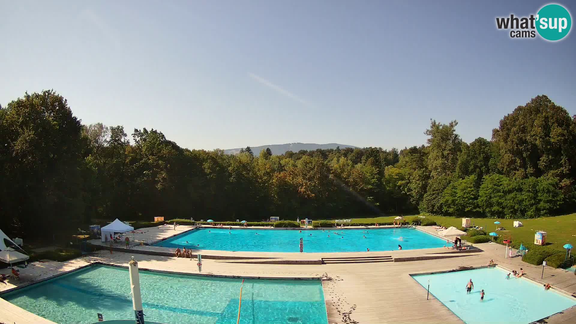 Cámara web en la piscina de la isla de Maribor
