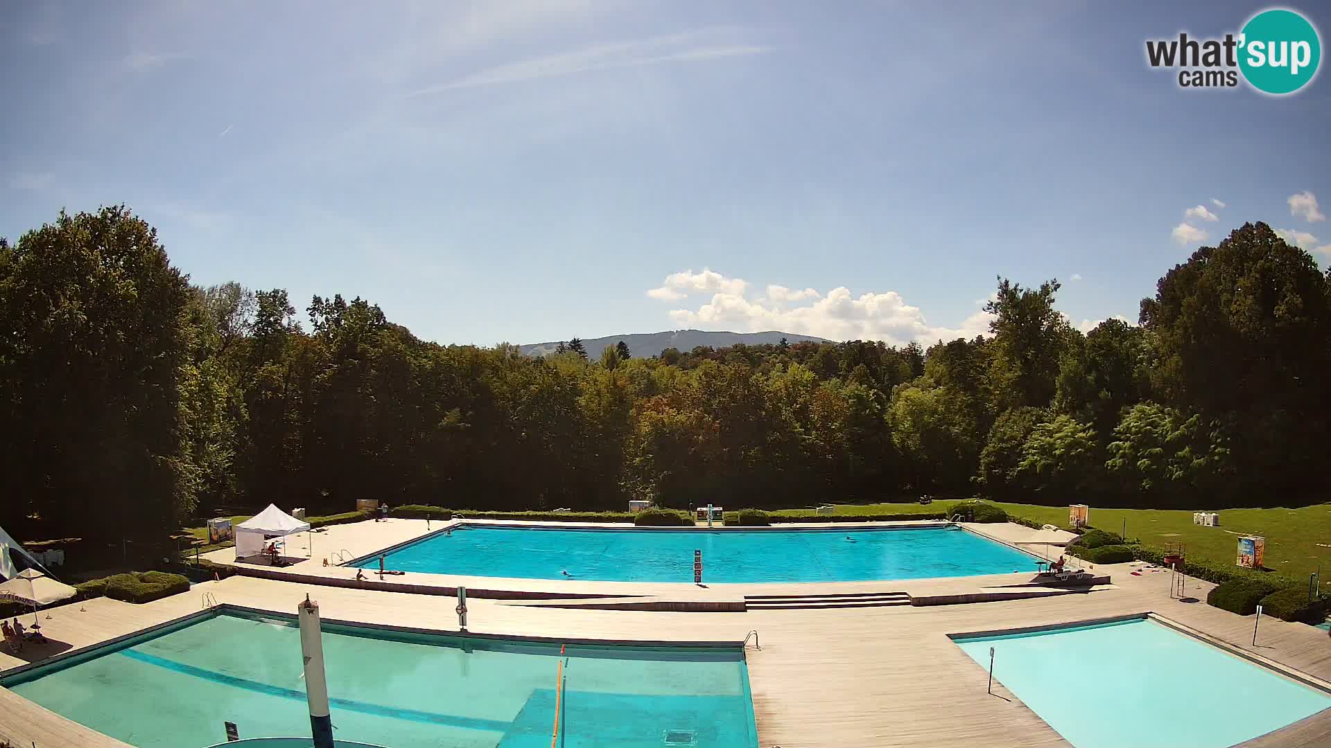 Cámara web en la piscina de la isla de Maribor