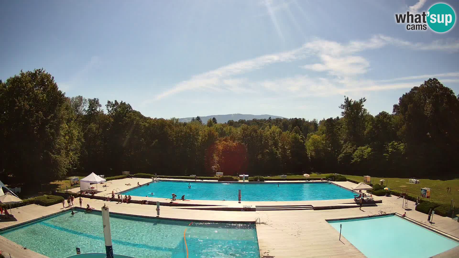 Cámara web en la piscina de la isla de Maribor
