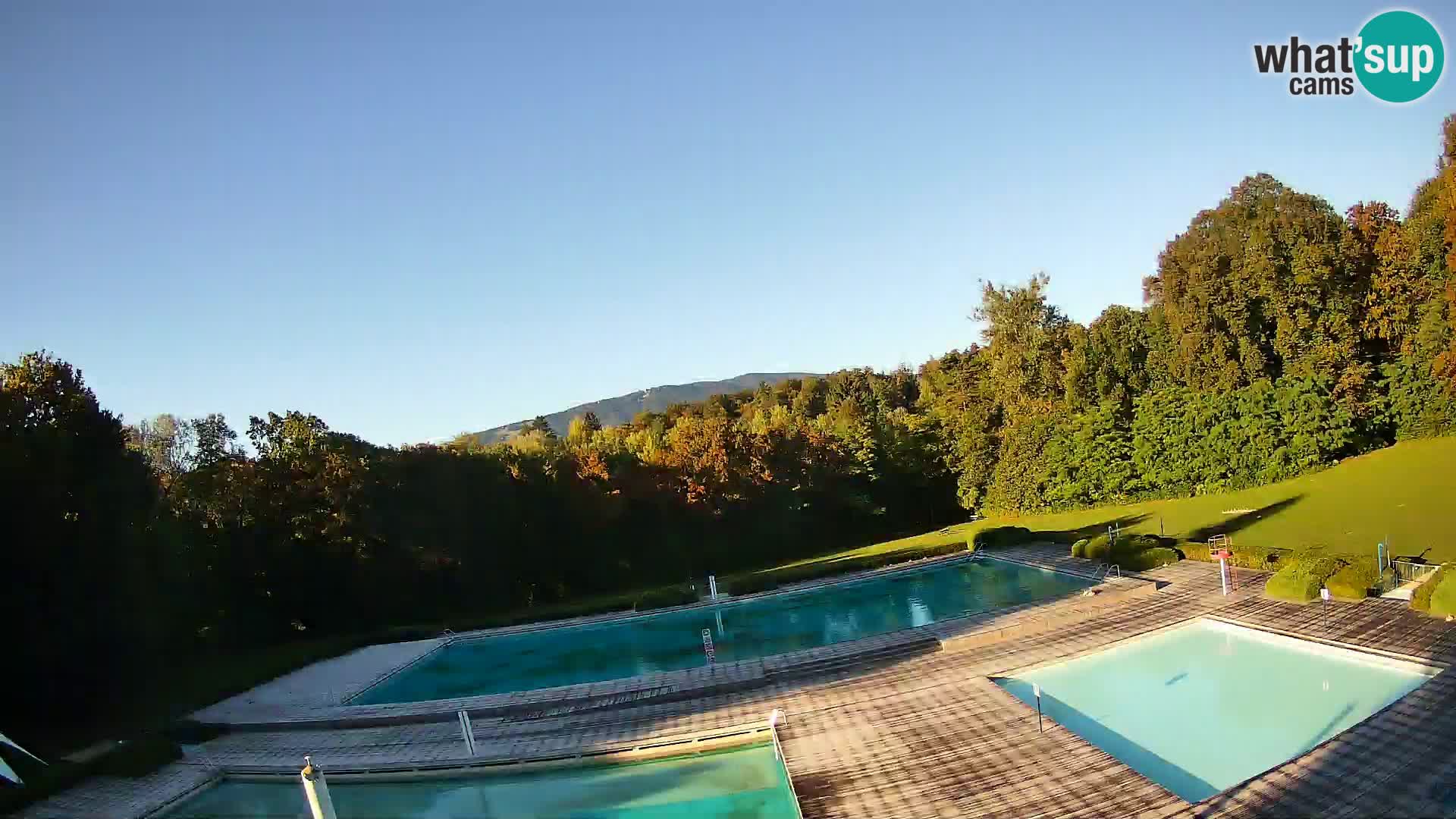 Cámara web en la piscina de la isla de Maribor