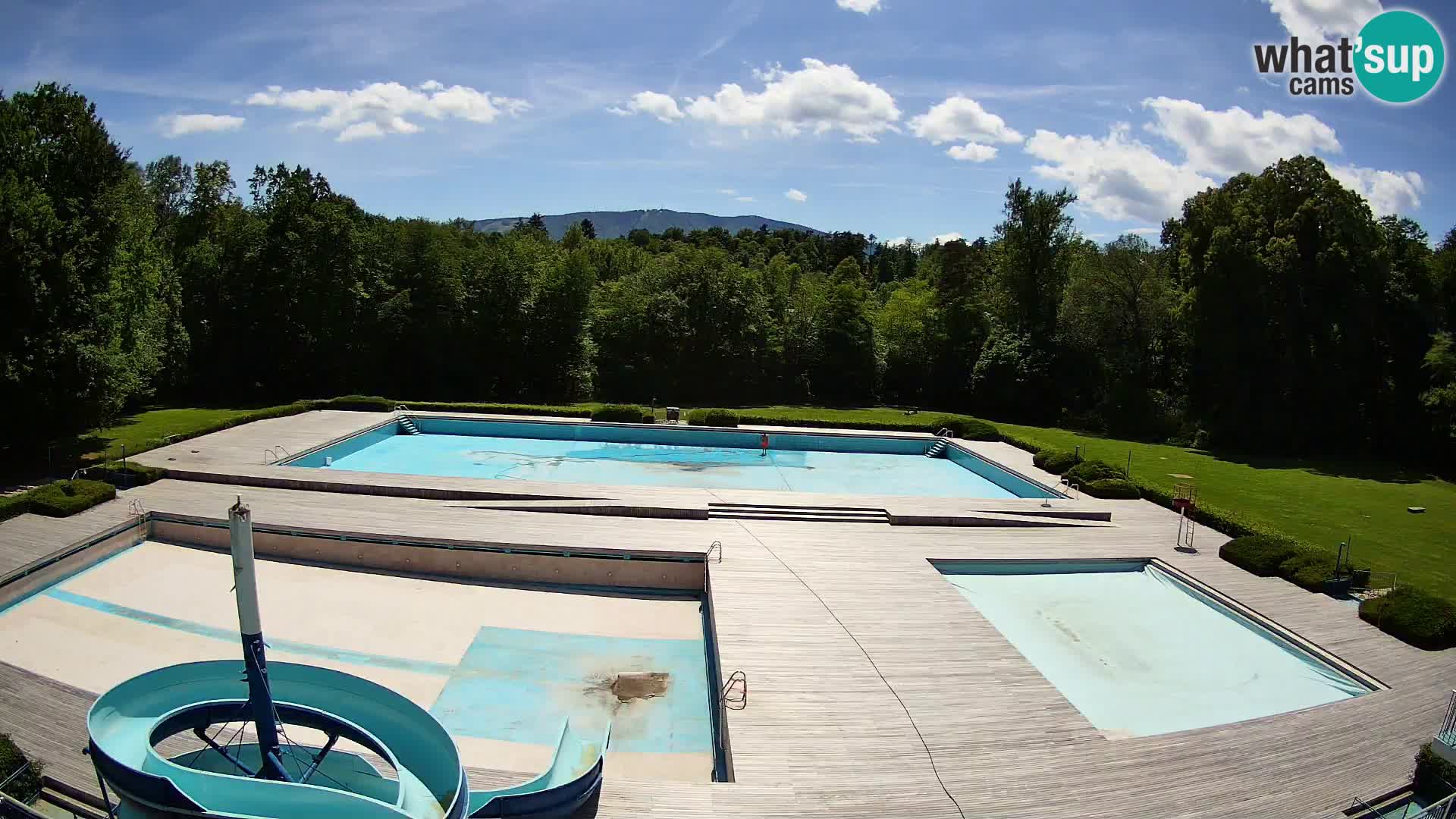 Cámara web en la piscina de la isla de Maribor