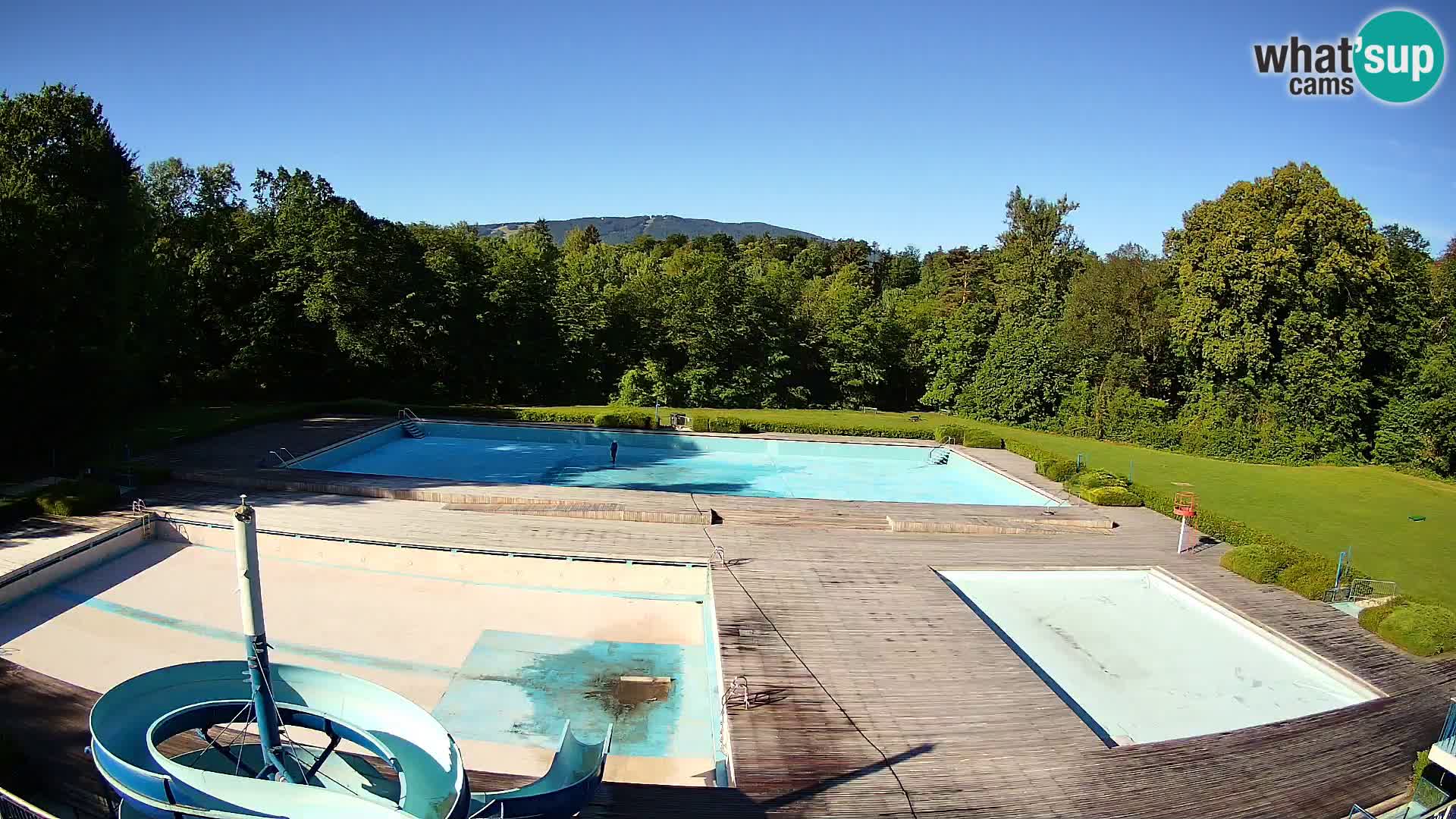 Cámara web en la piscina de la isla de Maribor