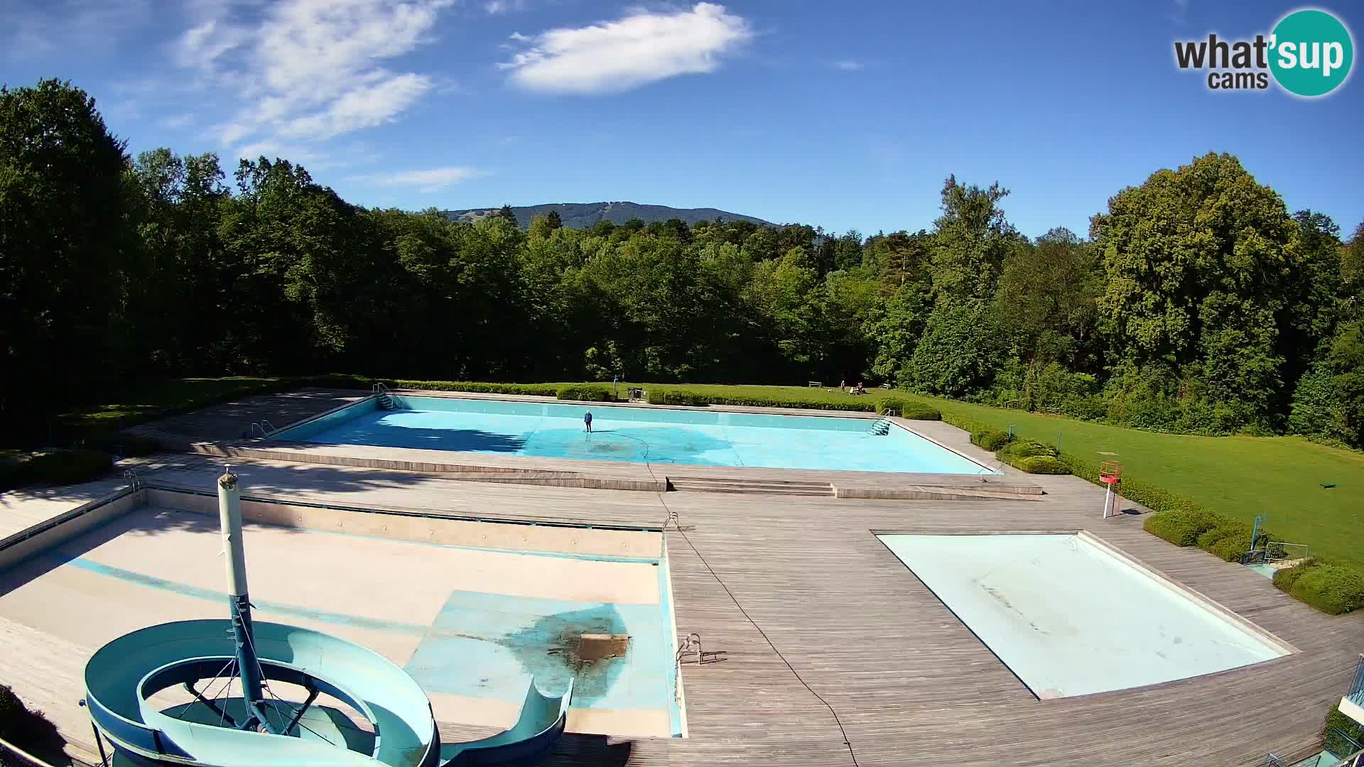 Cámara web en la piscina de la isla de Maribor