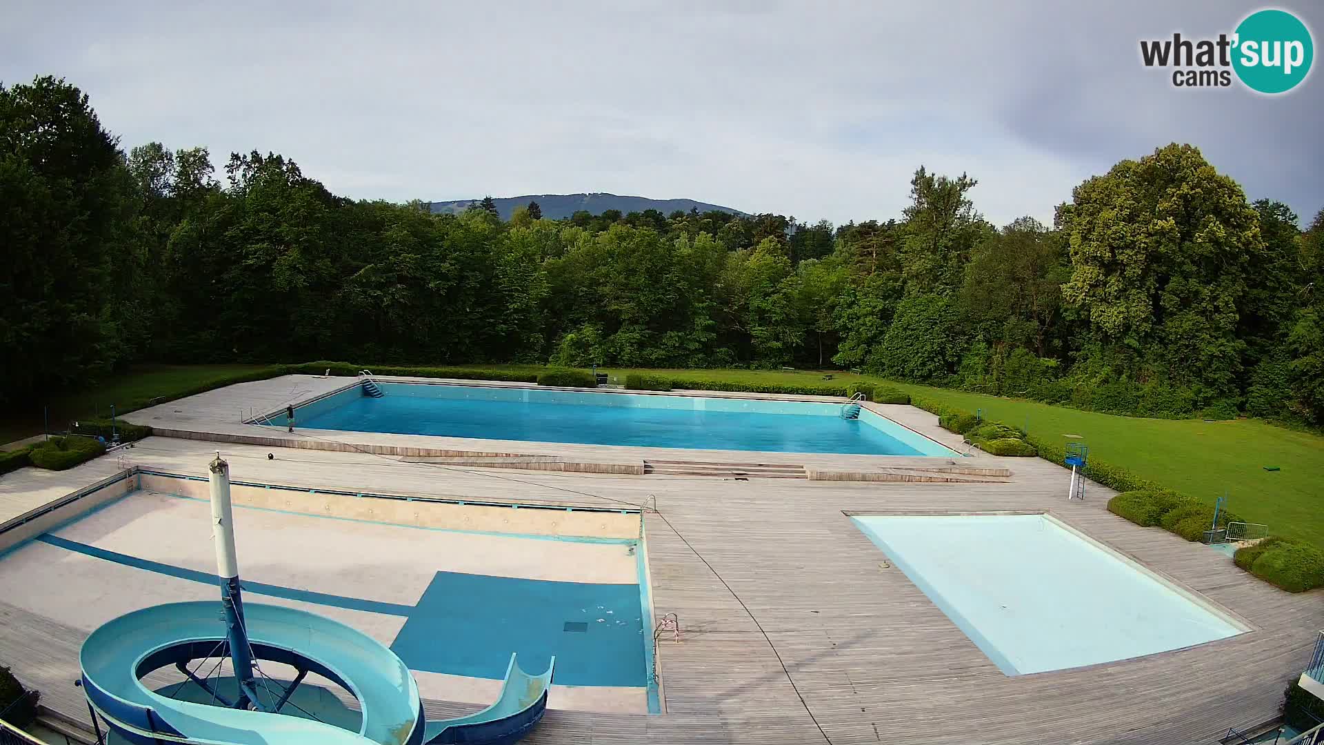 Cámara web en la piscina de la isla de Maribor