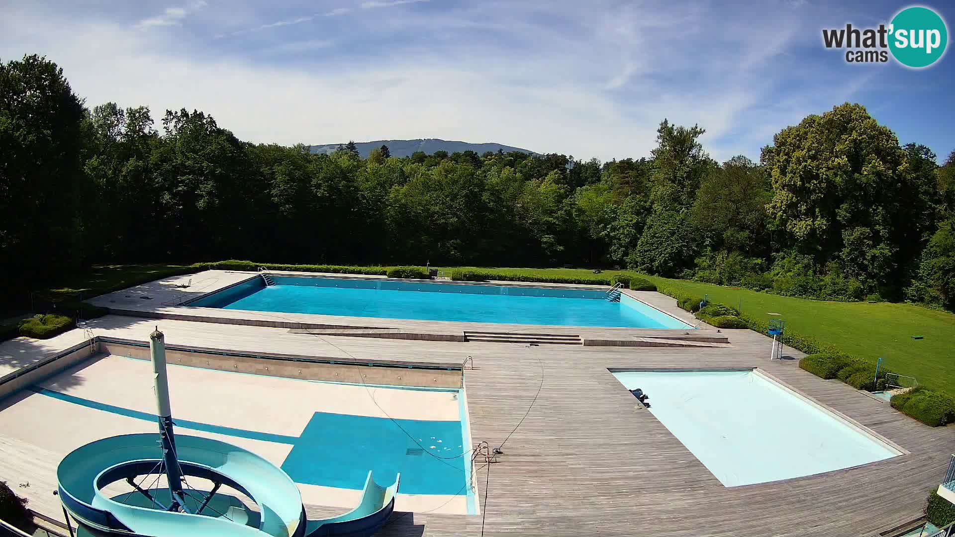 Cámara web en la piscina de la isla de Maribor