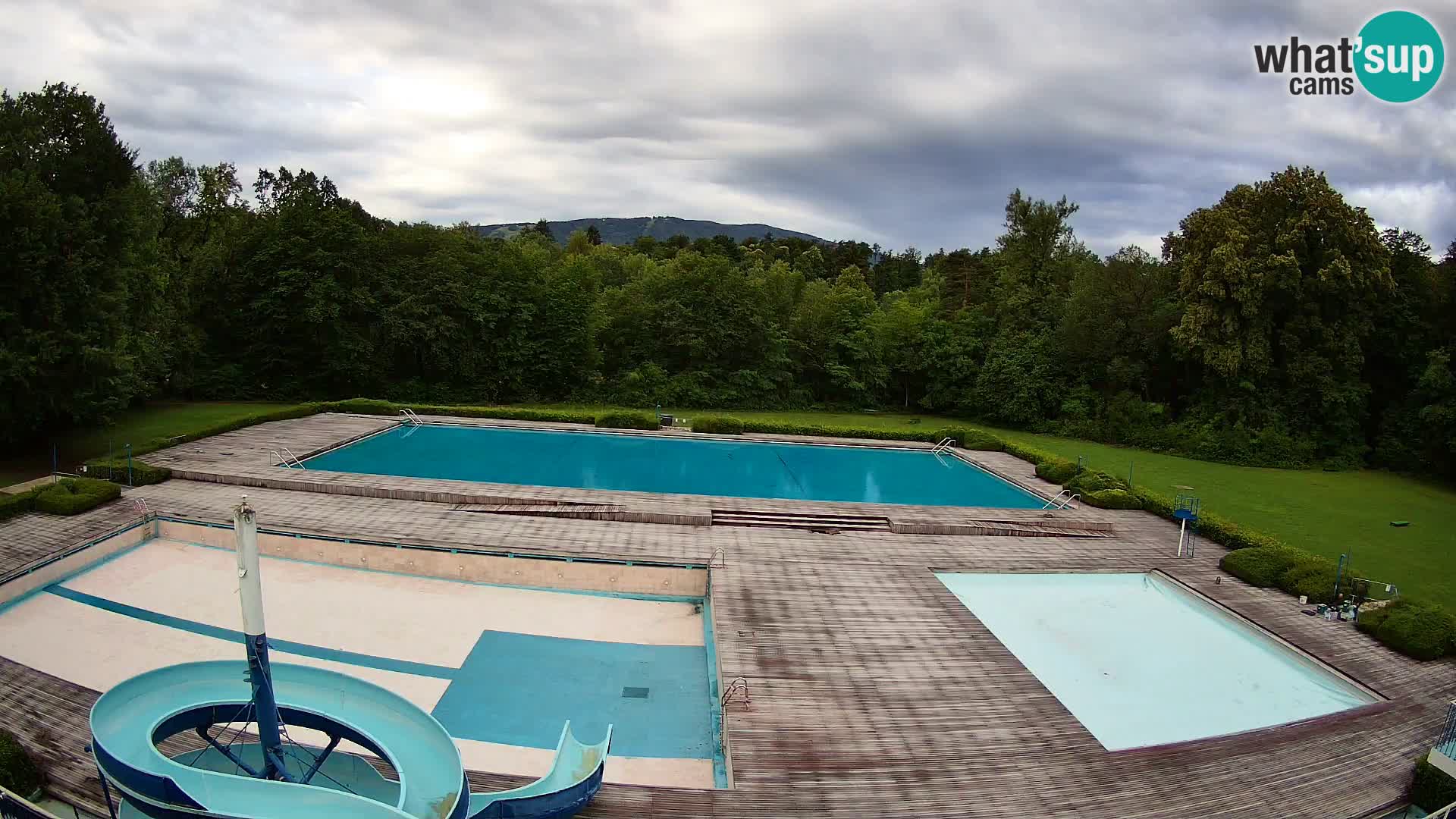 Cámara web en la piscina de la isla de Maribor