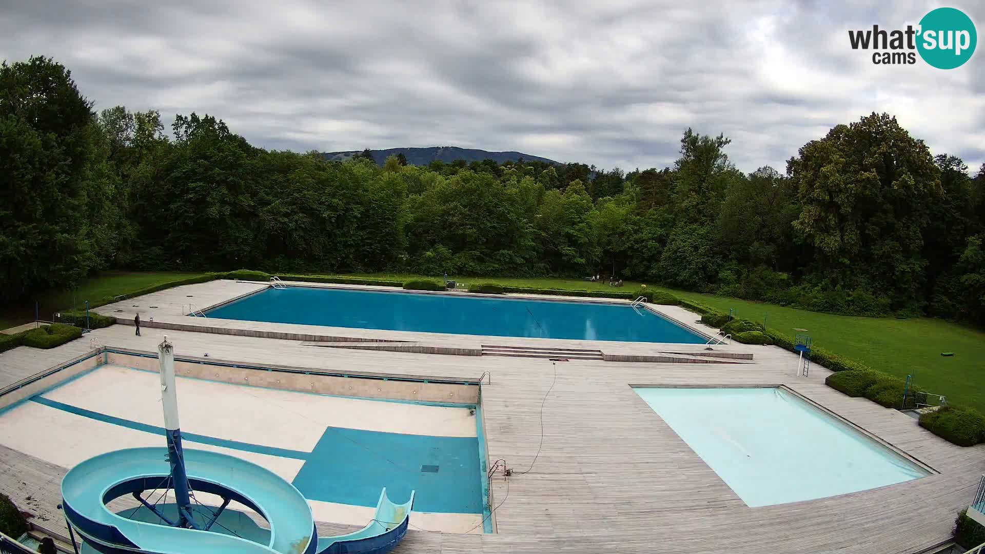 Cámara web en la piscina de la isla de Maribor