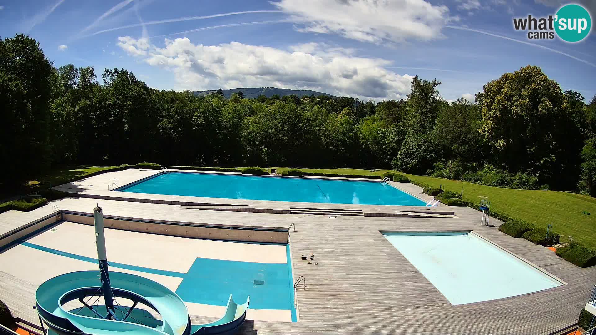 Cámara web en la piscina de la isla de Maribor