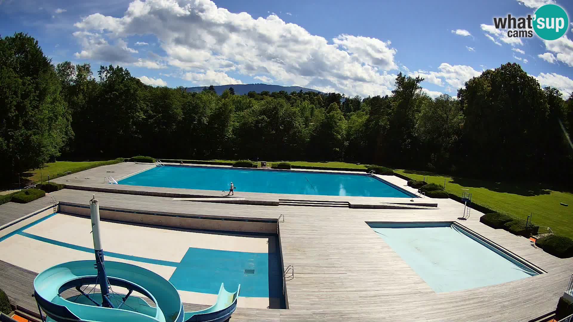 Cámara web en la piscina de la isla de Maribor