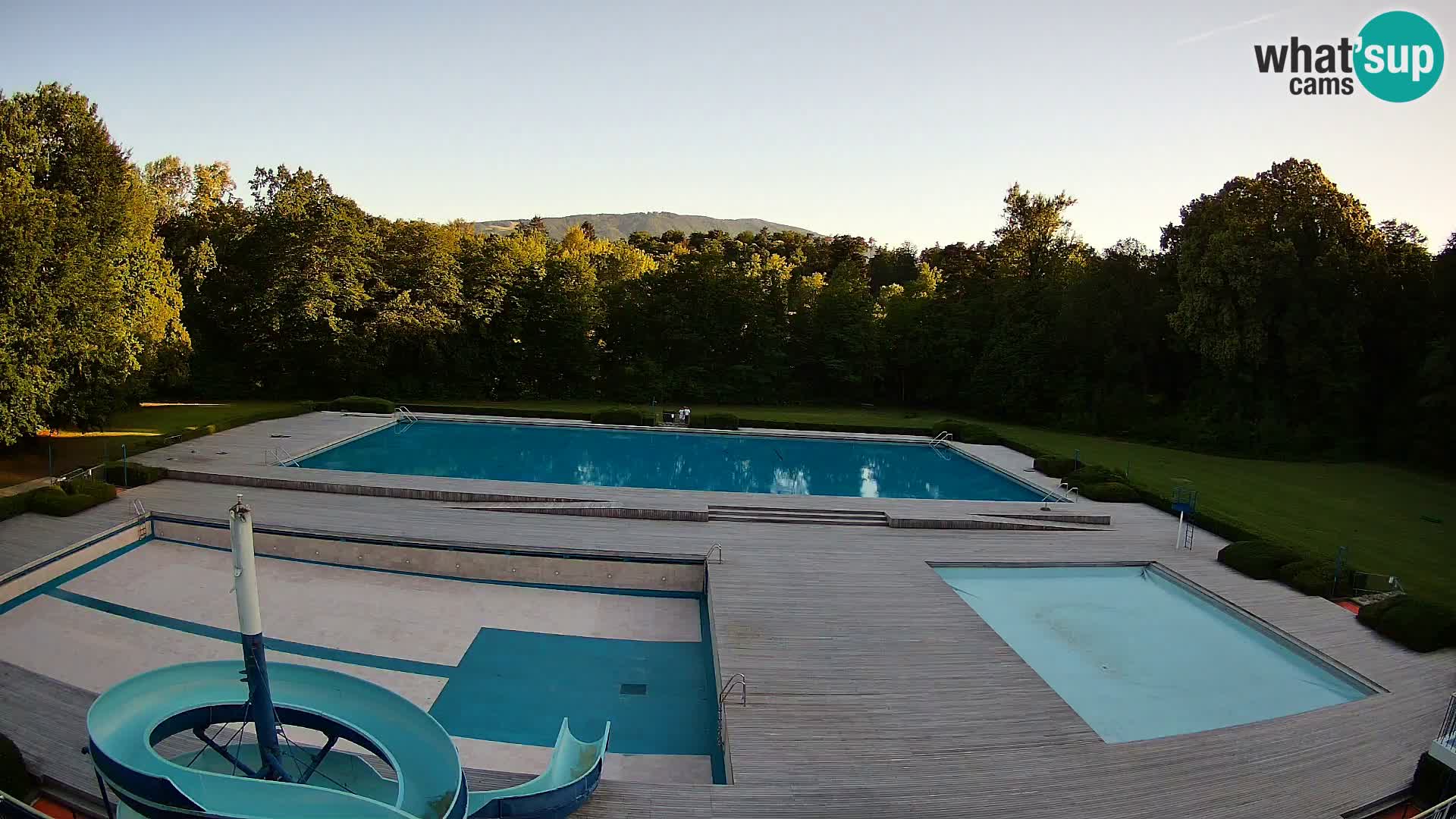Cámara web en la piscina de la isla de Maribor