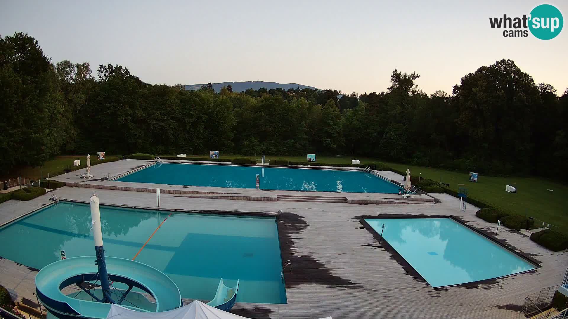Cámara web en la piscina de la isla de Maribor