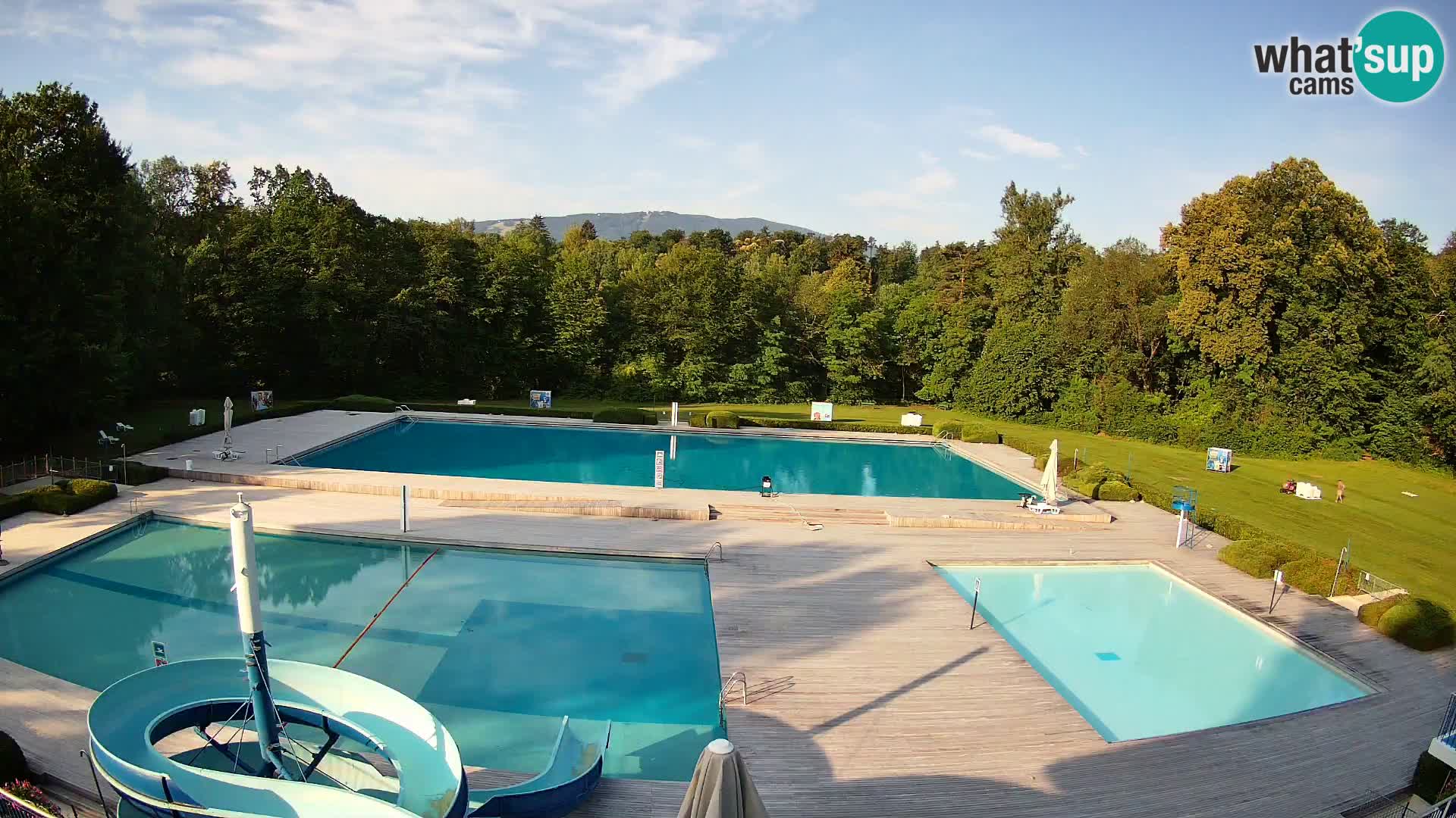Cámara web en la piscina de la isla de Maribor
